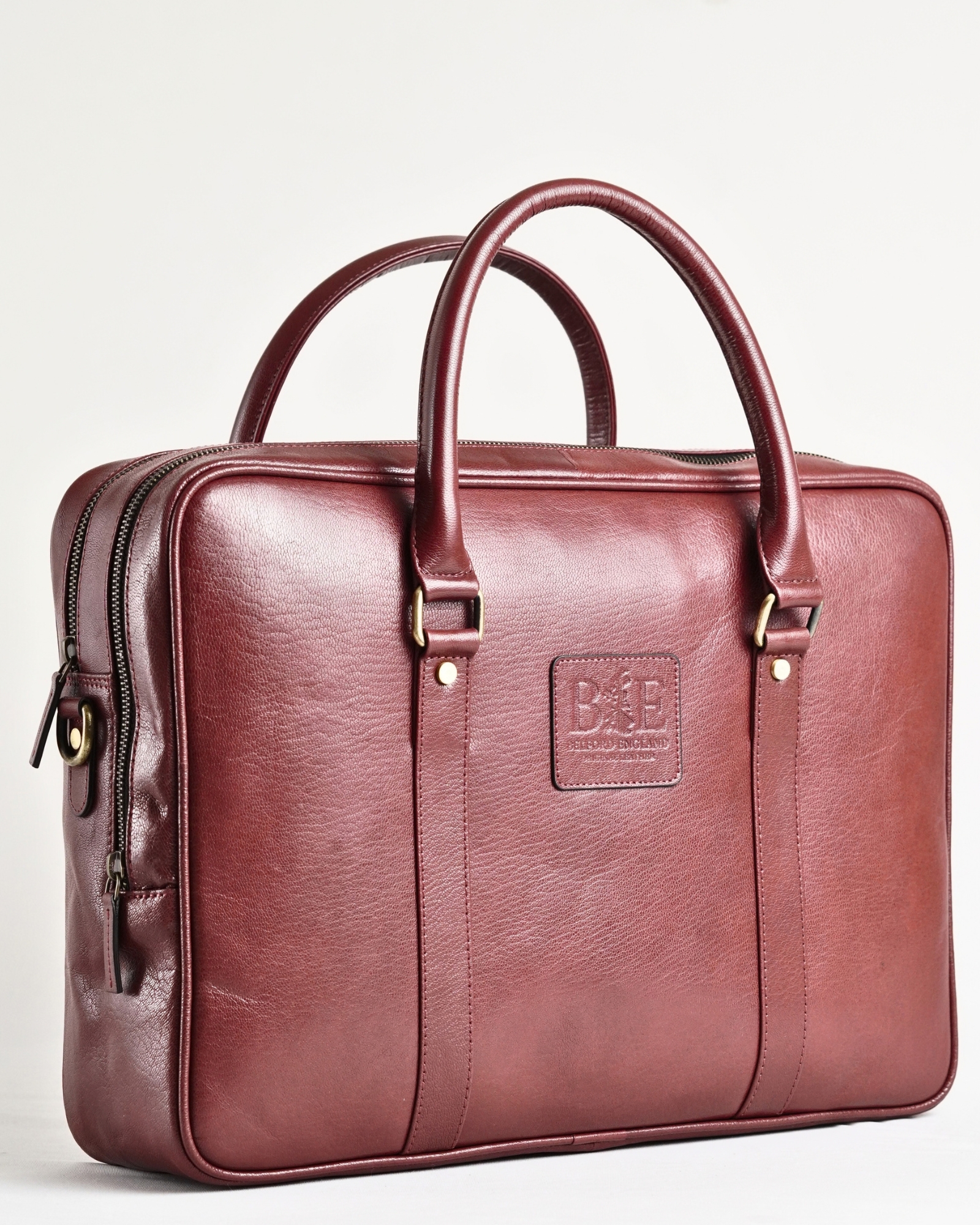 Executive Men's Original Leather Briefcase (Luxury Cherry)