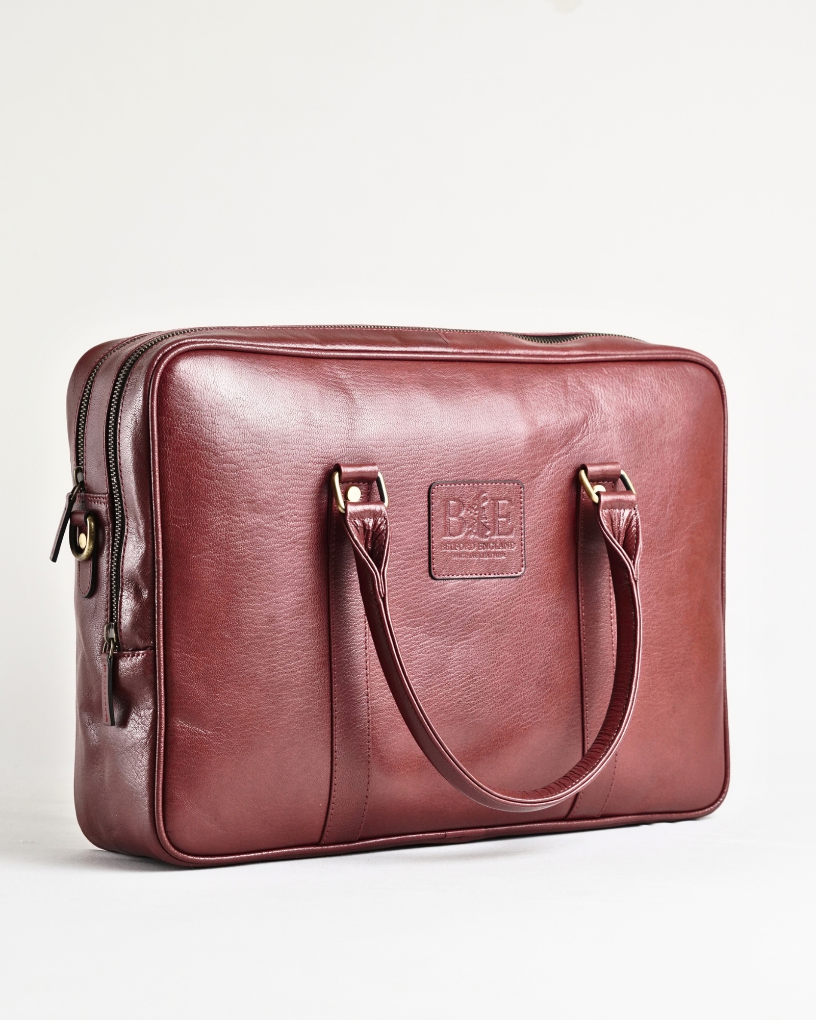Executive Men's Original Leather Briefcase (Luxury Cherry) - Image 5