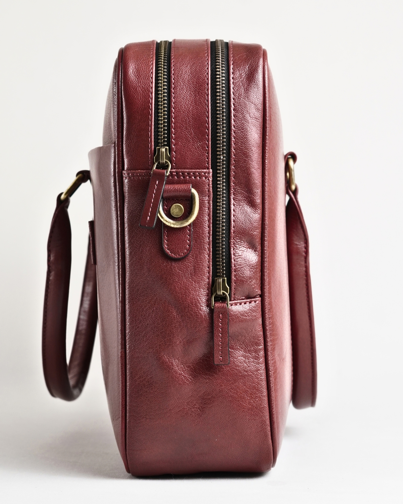 Executive Men's Original Leather Briefcase (Luxury Cherry) - Image 3