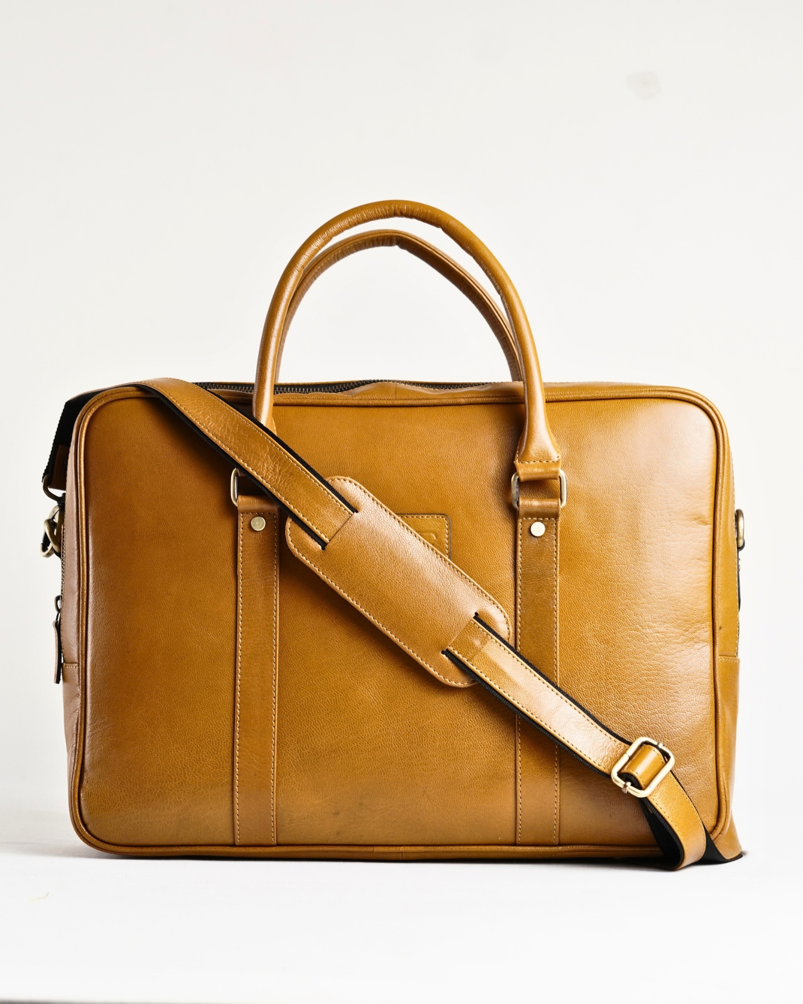 Executive Men's 100% Original Leather Large Briefcase - Rich Tan - Image 6