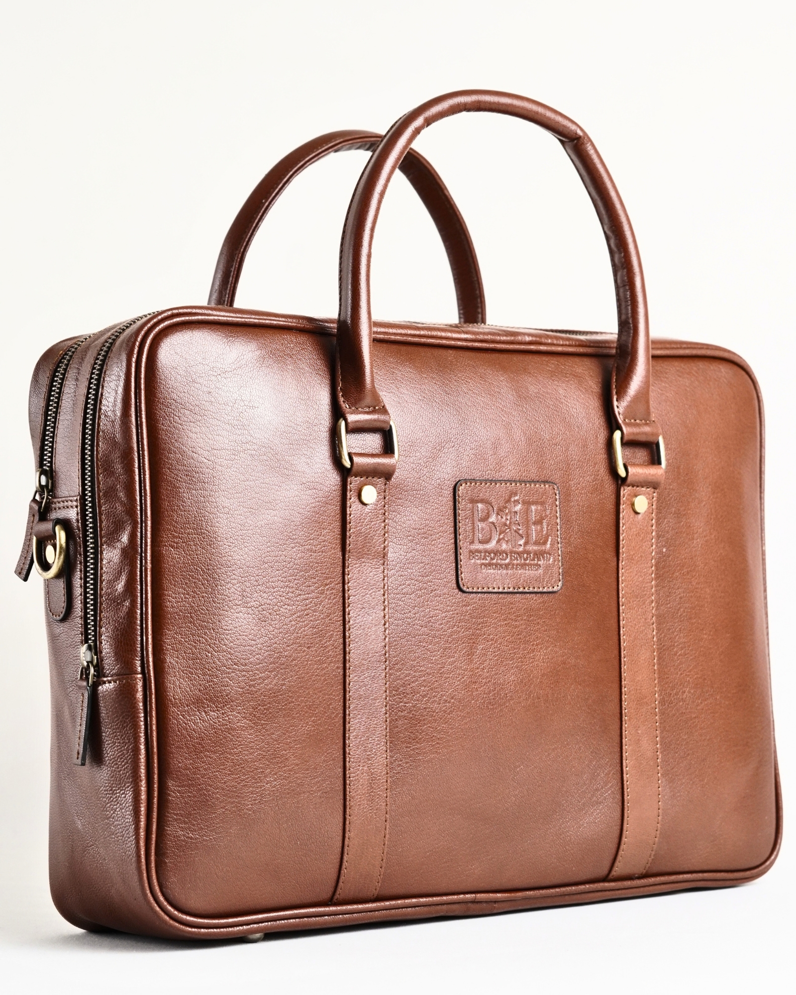 Executive Men's Original Leather Briefcase (Rich Brown)