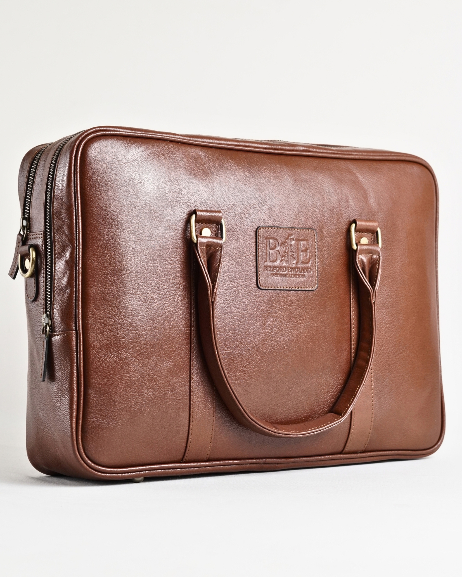 Executive Men's Original Leather Briefcase (Rich Brown) - Image 3
