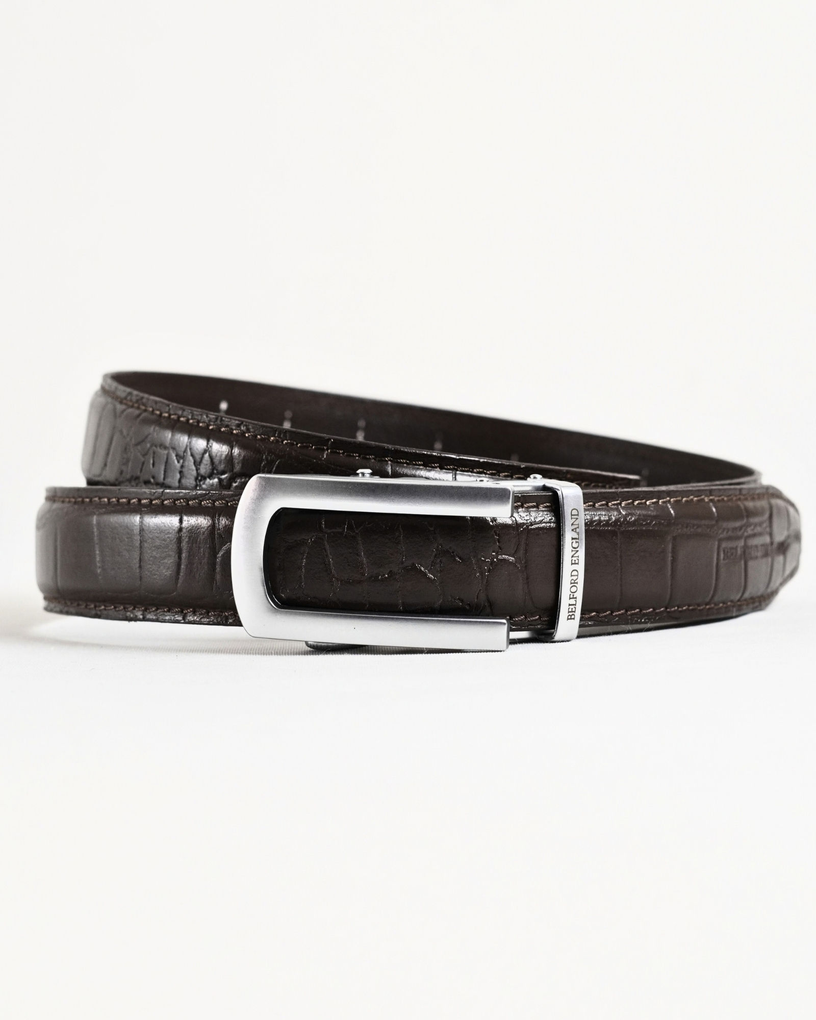 Oxford Men's Original Leather Belt  (Croco Brown) - 28-44