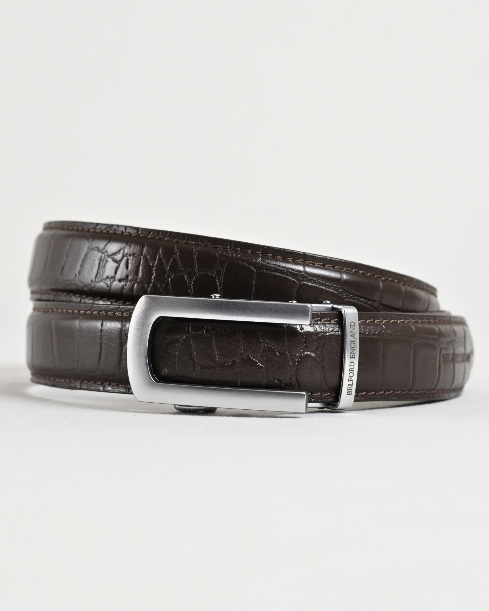 Oxford Men's Original Leather Belt  (Croco Brown) - 28-44 - Image 2