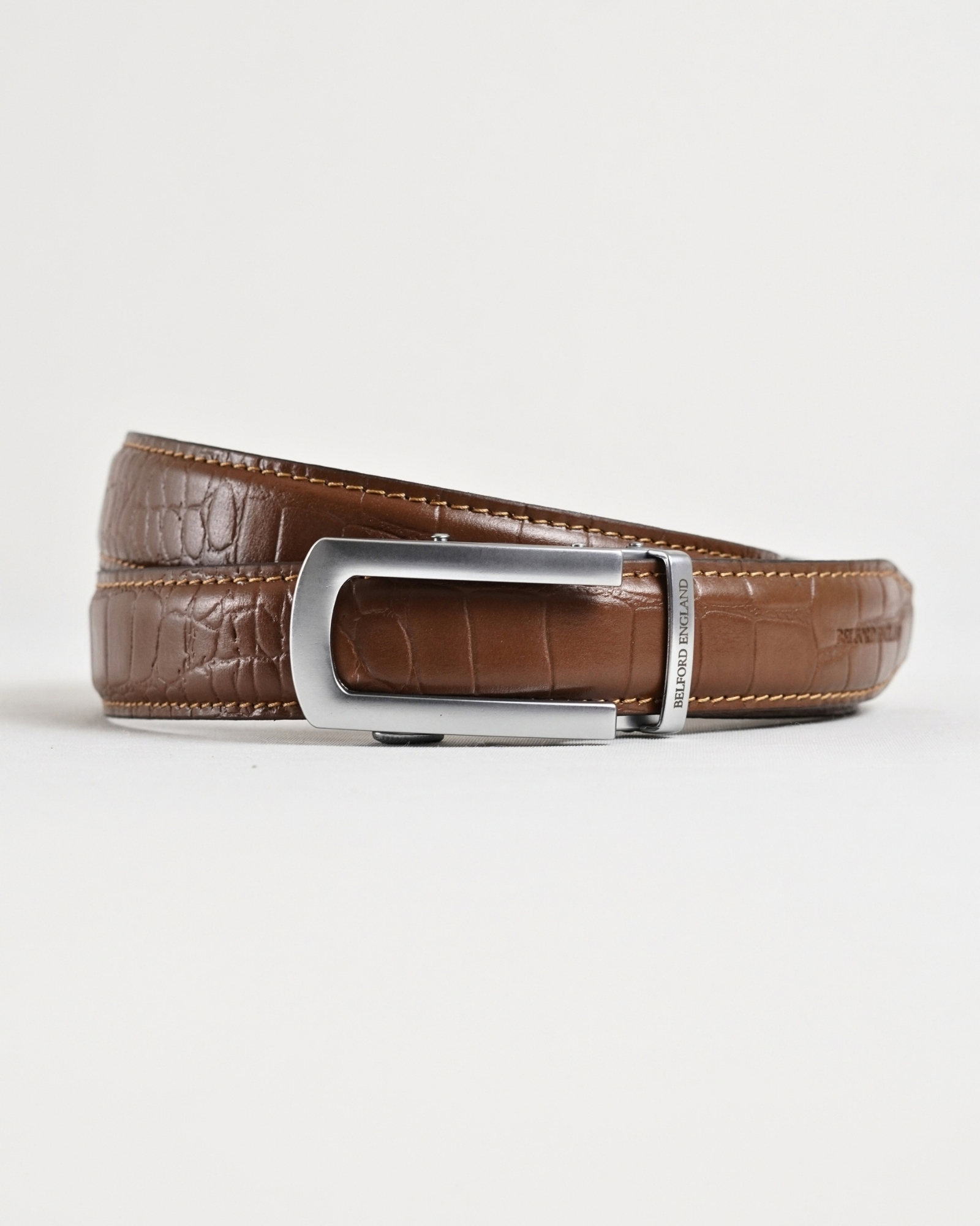 Oxford Men's Original Leather Belt  (Croco Tan) - 28-44