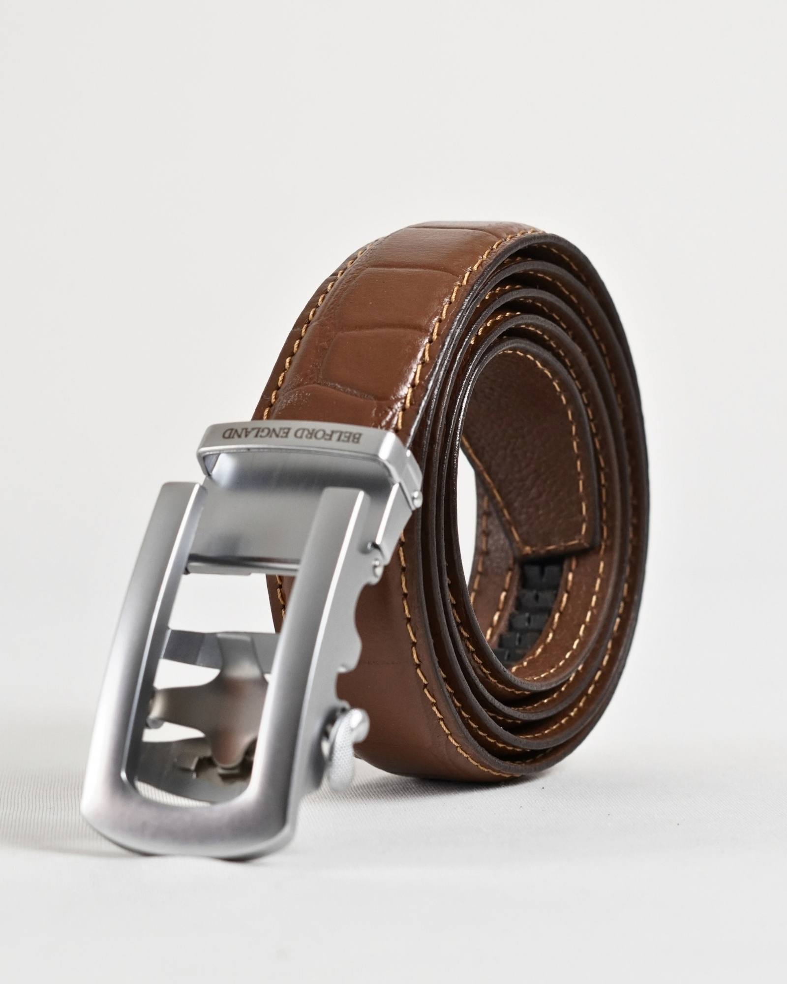 Oxford Men's Original Leather Belt  (Croco Tan) - 28-44 - Image 3