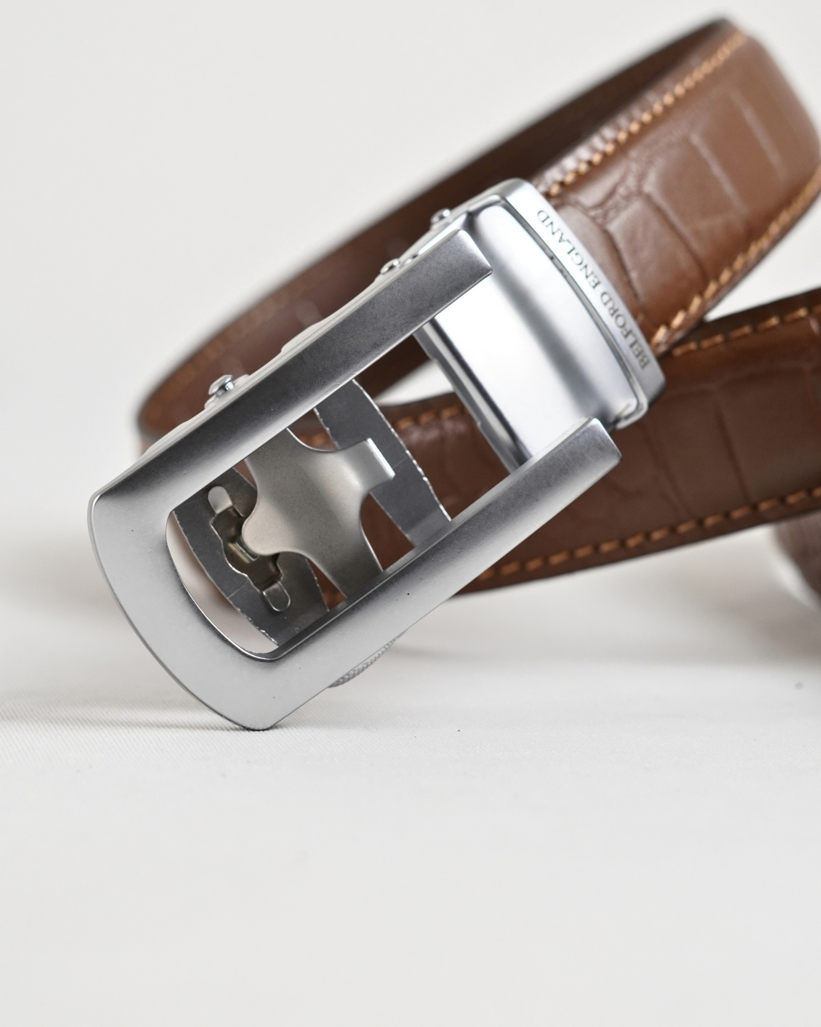Oxford Men's Original Leather Belt  (Croco Tan) - 28-44 - Image 6