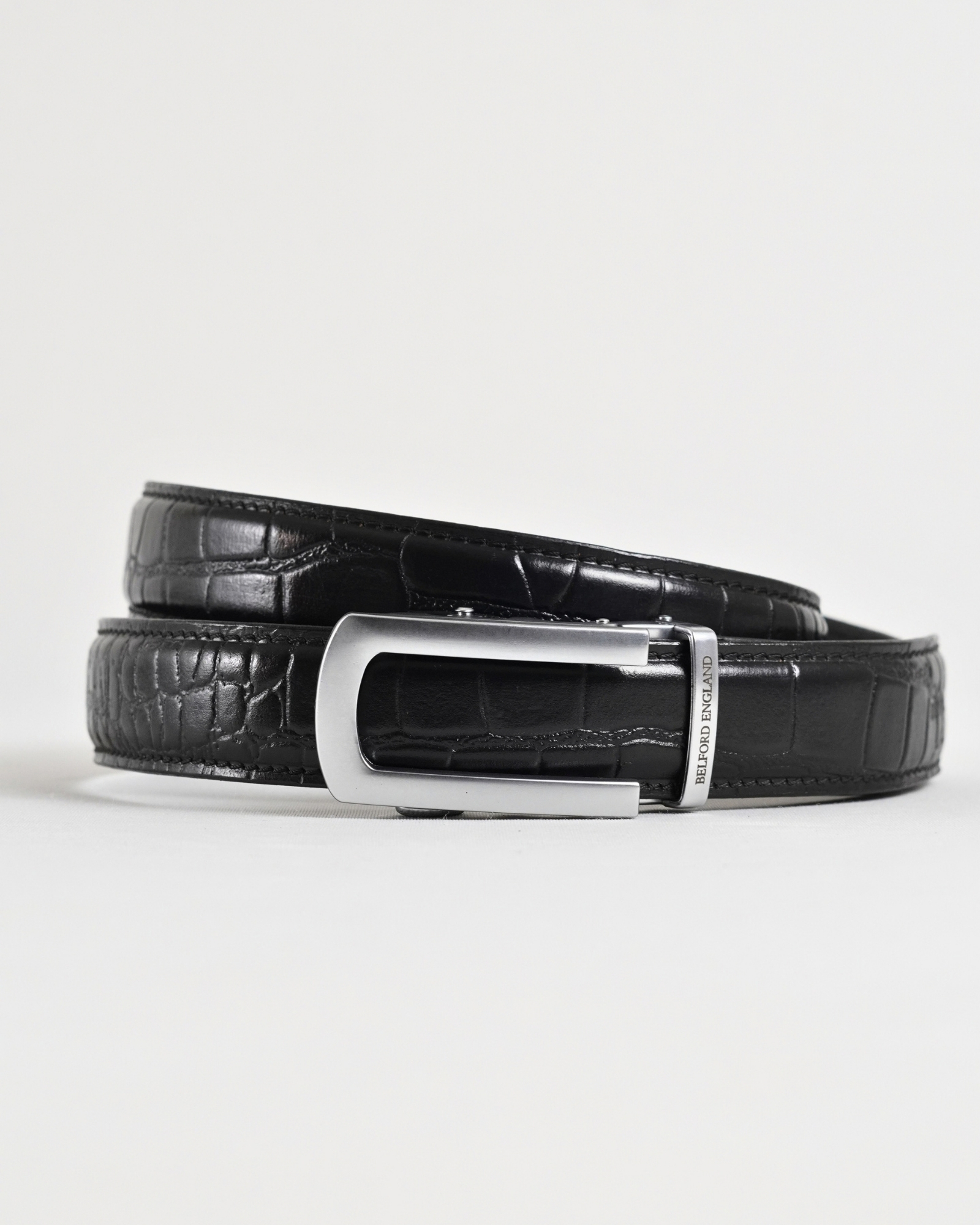 Oxford Men's Original Leather Belt  (Croco Black) - 28-44
