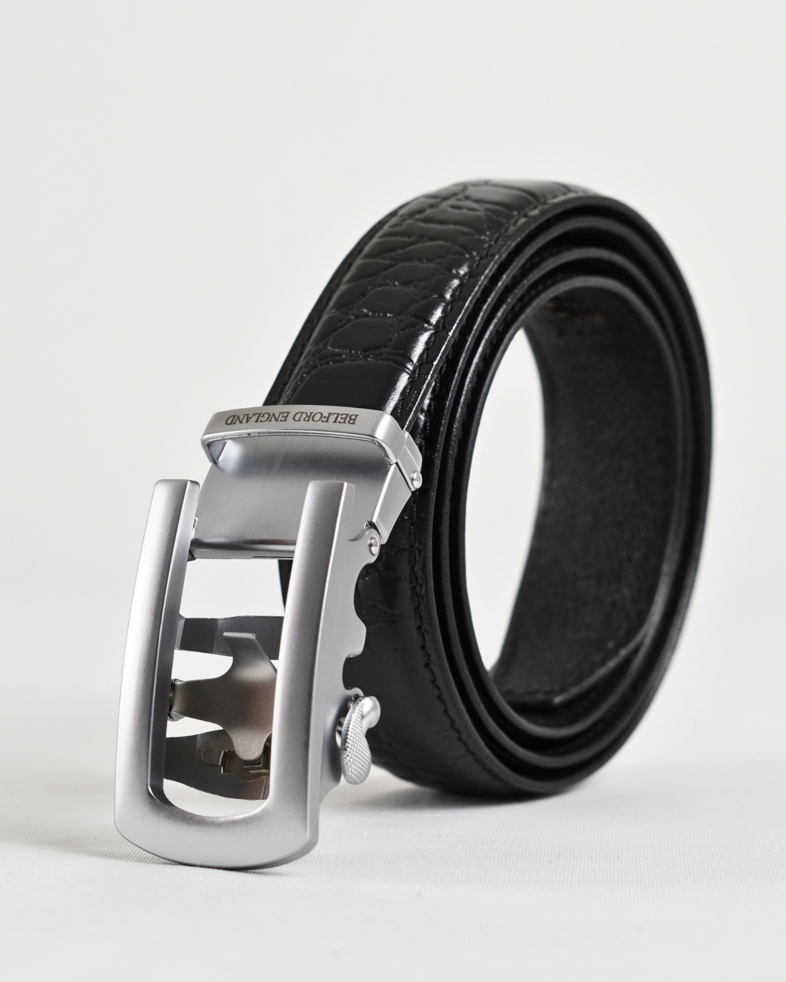 Oxford Men's Original Leather Belt  (Croco Black) - 28-44 - Image 3