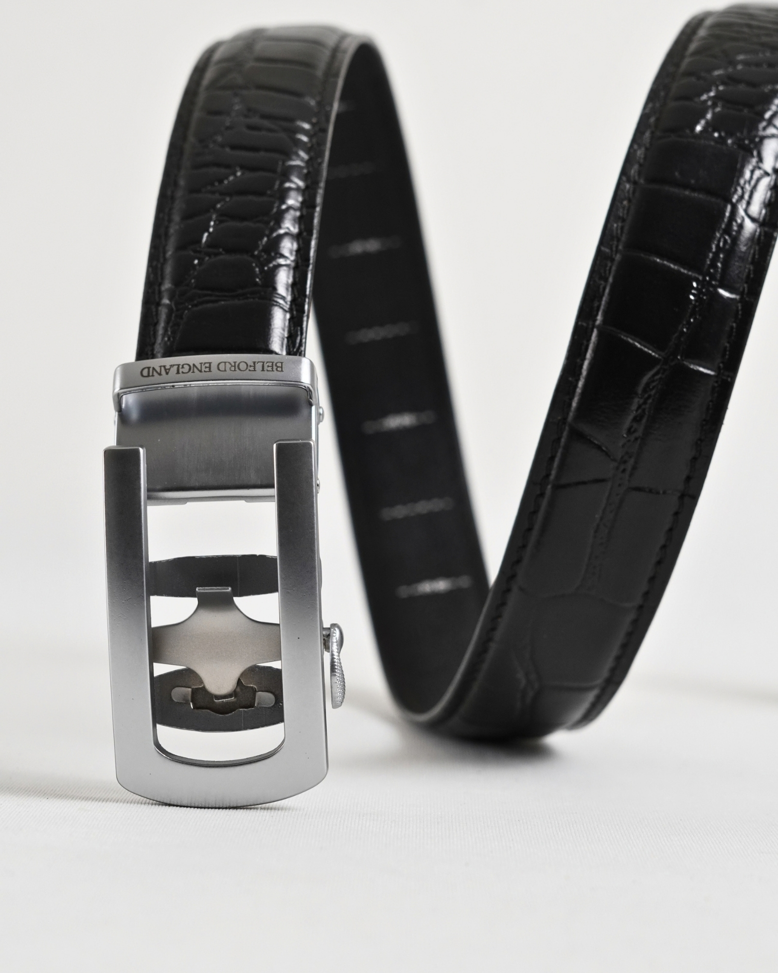 Oxford Men's Original Leather Belt  (Croco Black) - 28-44 - Image 5