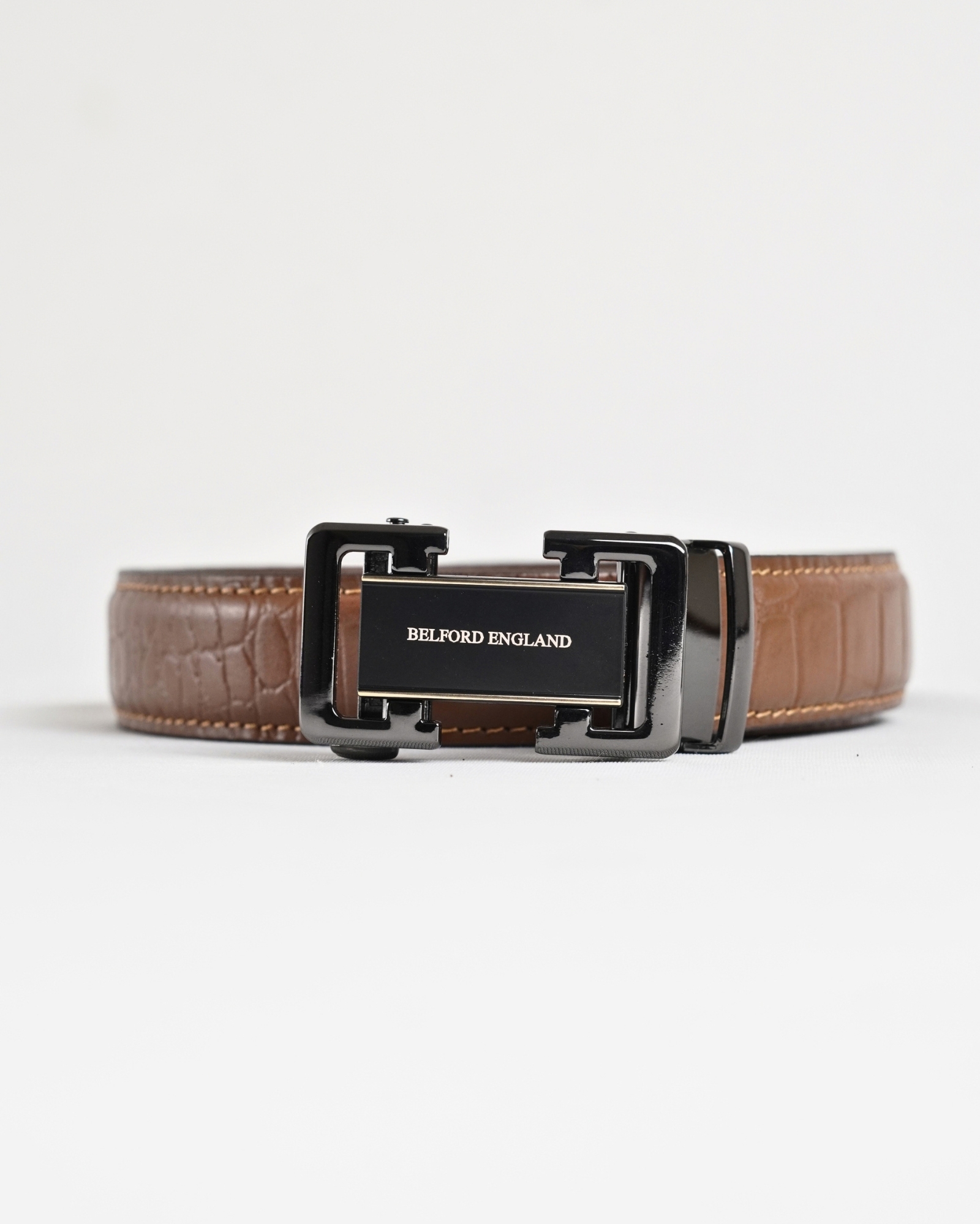 Aston Men's Original Leather Belt  (Croco Tan)  28-44 - Image 7