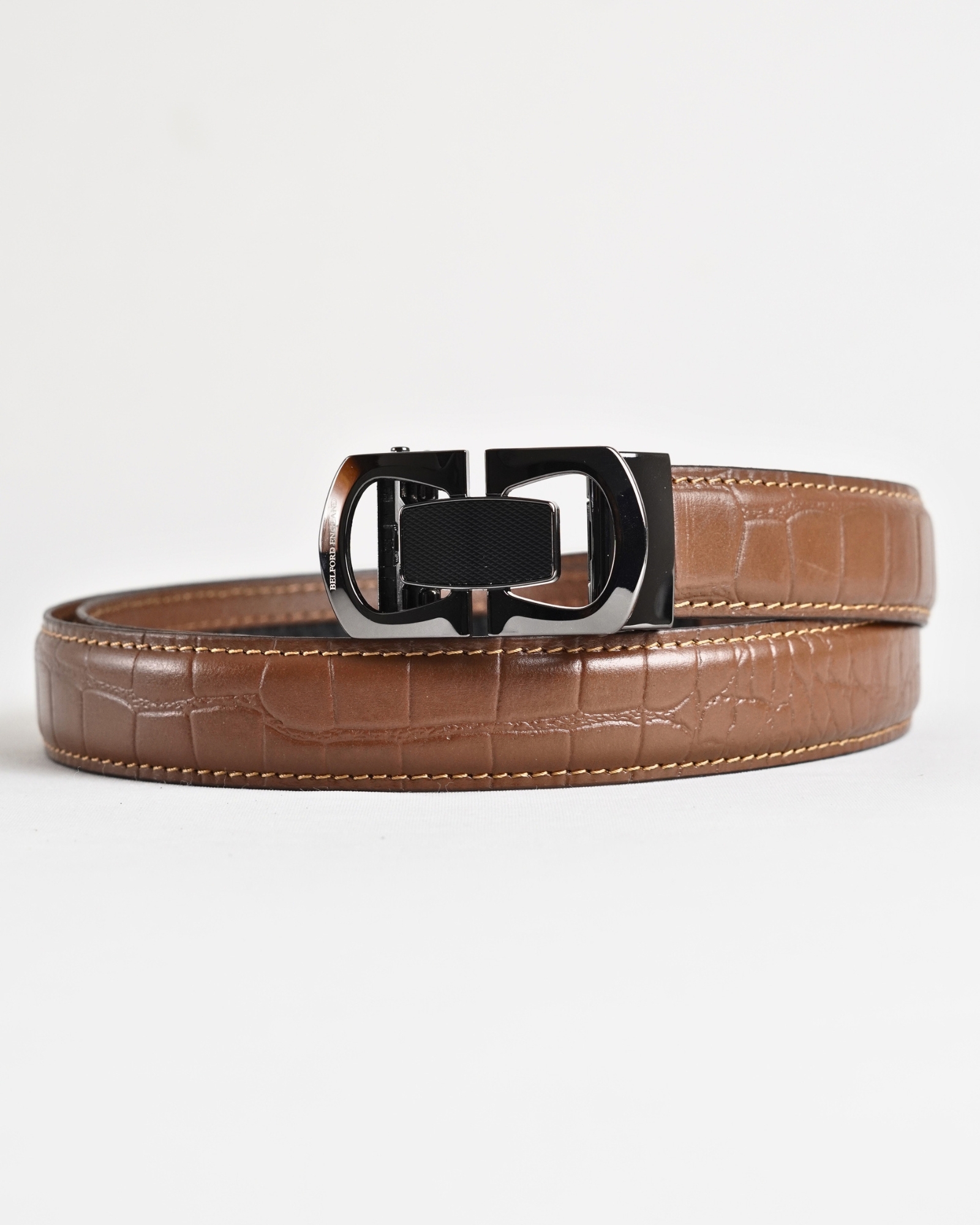 Statesman Men's Original Leather Belt  (Croco Tan)  28-44 - Image 3