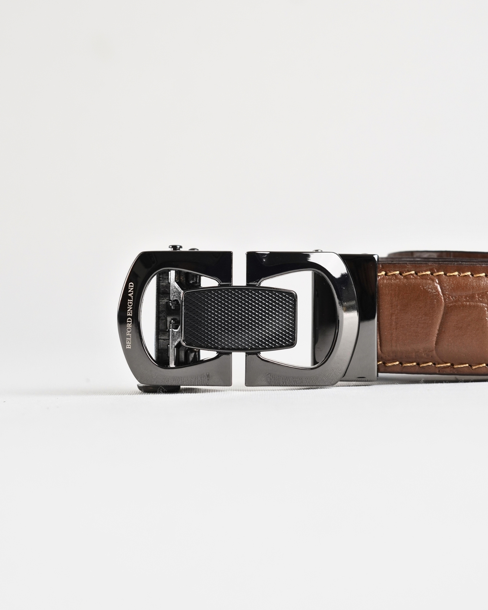 Statesman Men's Original Leather Belt  (Croco Tan)  28-44 - Image 5