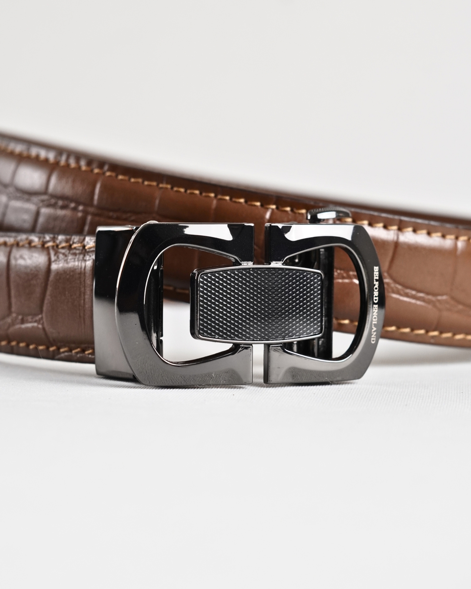 Statesman Men's Original Leather Belt  (Croco Tan)  28-44 - Image 7
