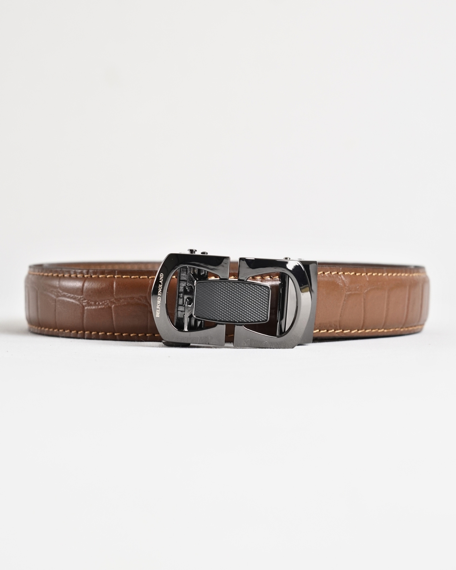 Statesman Men's Original Leather Belt  (Croco Tan)  28-44 - Image 8