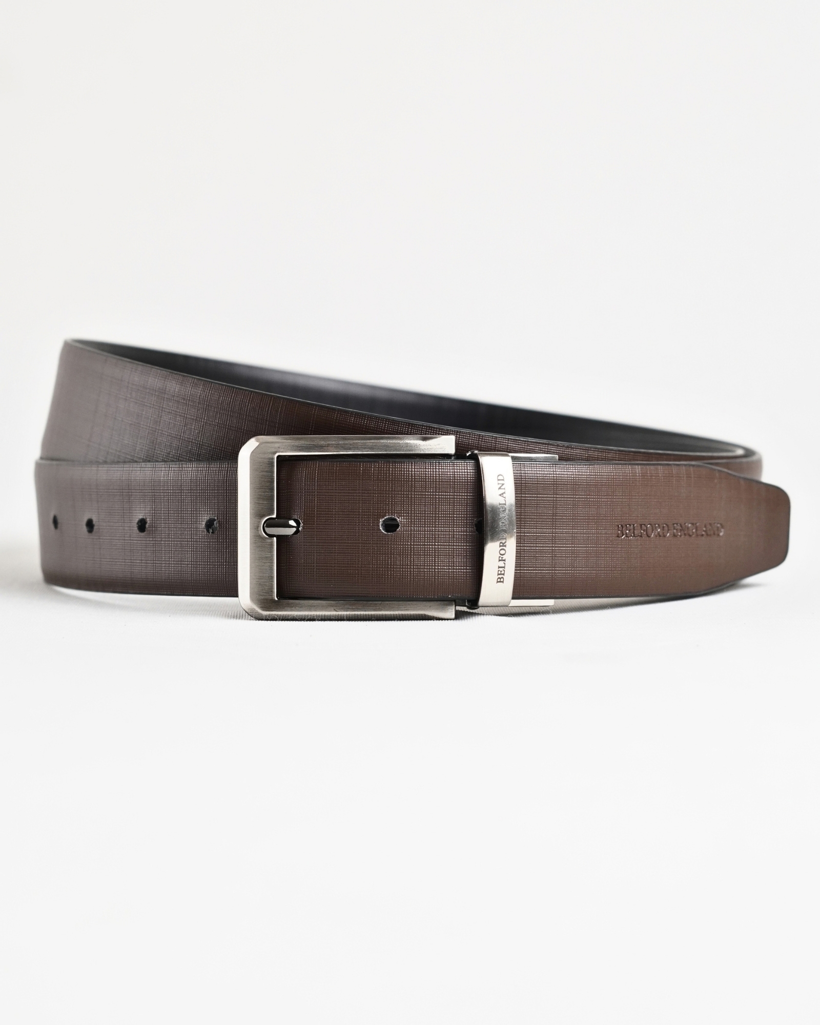 Saffiano Men's Original Leather Belt  Reversible (Black & Brown) - 28-44 - Image 2