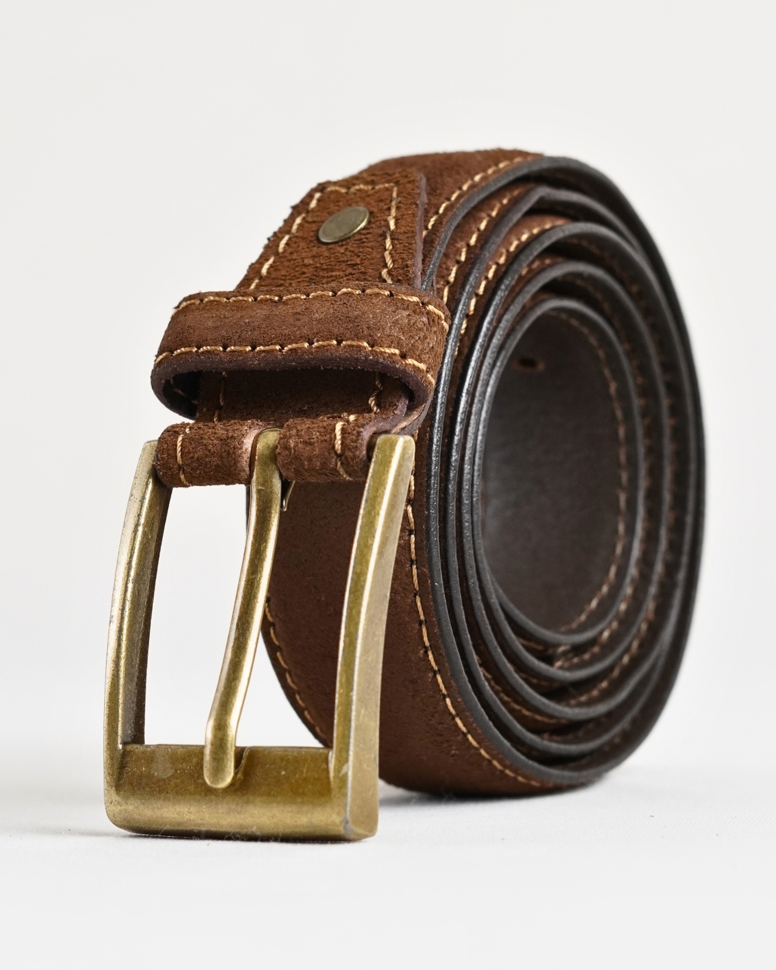 Milan Men's Original Leather Belt (Suede Tan) - 28-44 - Image 3