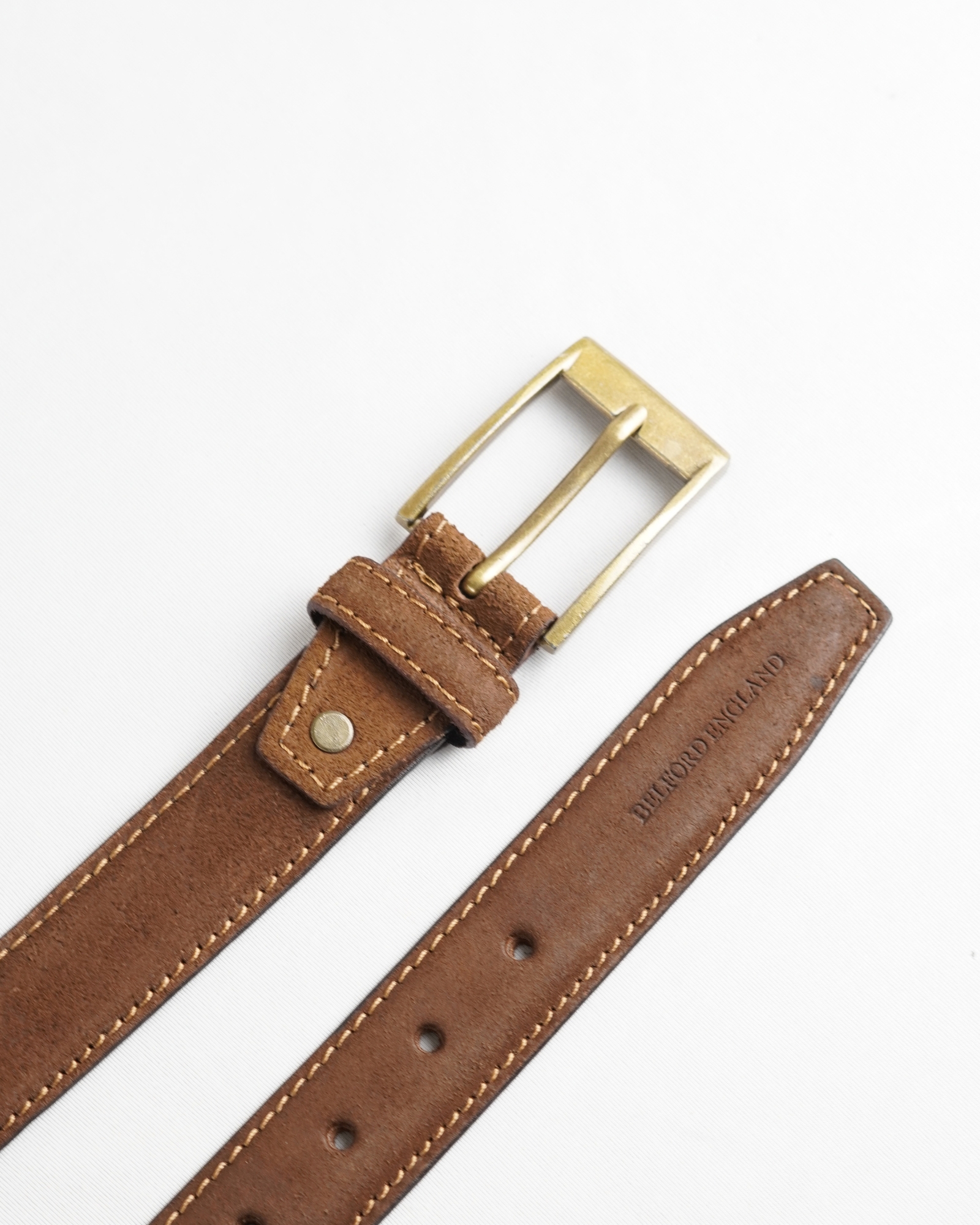 Milan Men's Original Leather Belt (Suede Tan) - 28-44 - Image 6