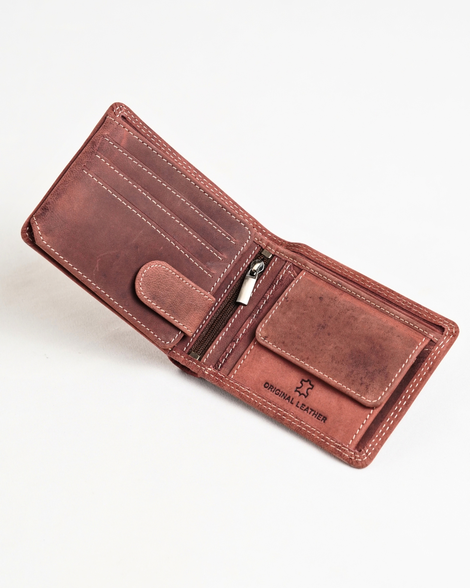Cambridge - Men’s Original Leather Wallet (Vintage Brown) - Image 7