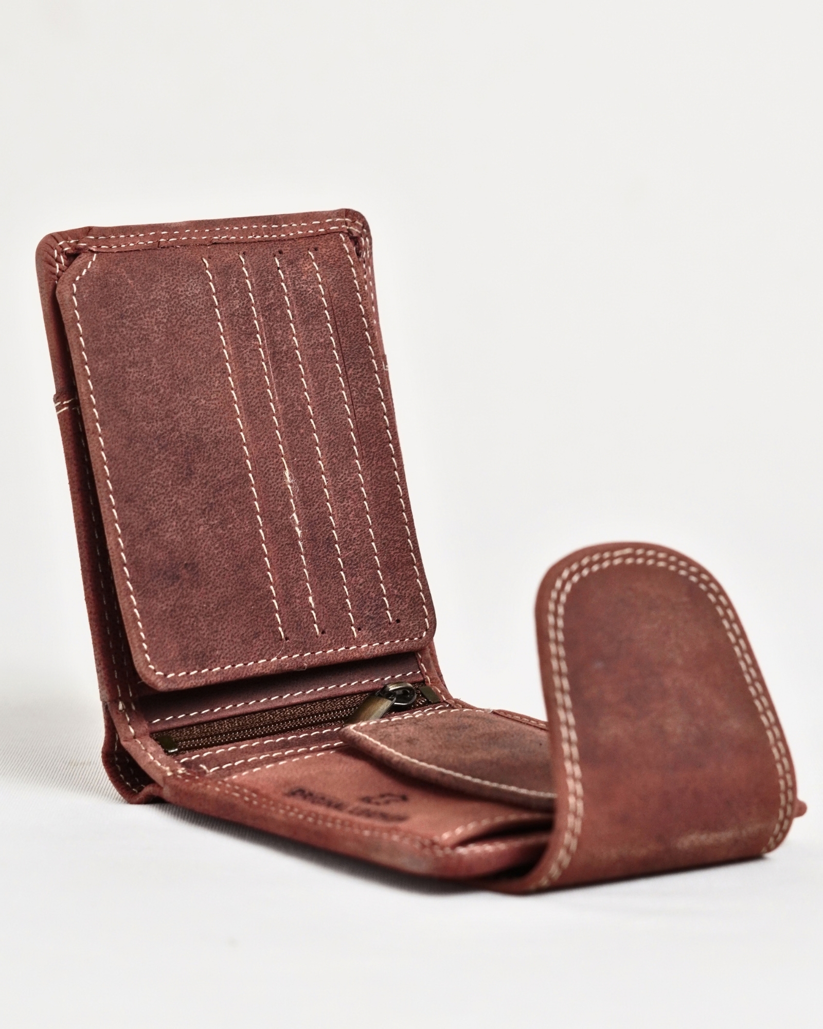Derby - Men’s Original Leather Wallet (Vintage Brown) - Image 2