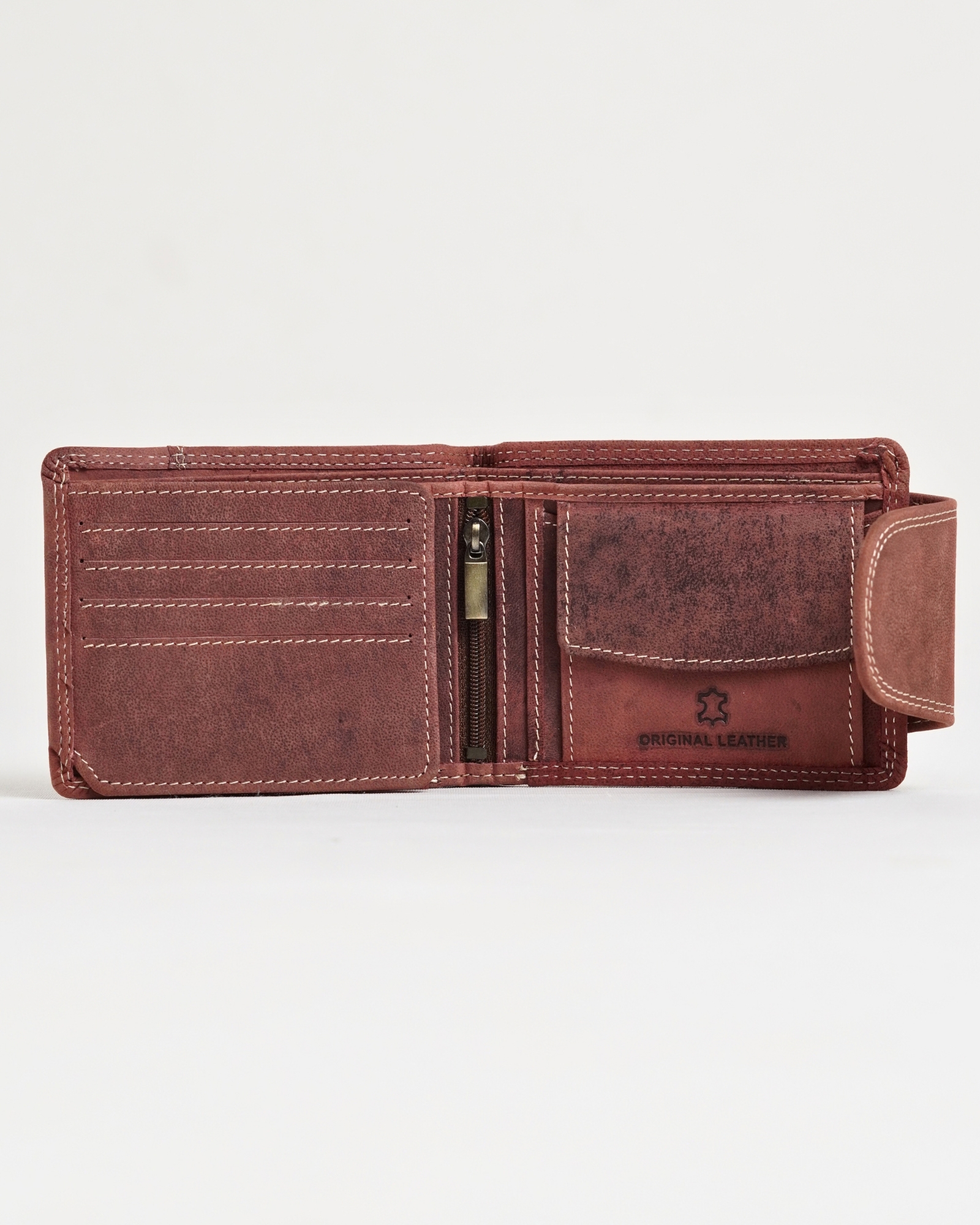Derby - Men’s Original Leather Wallet (Vintage Brown) - Image 4