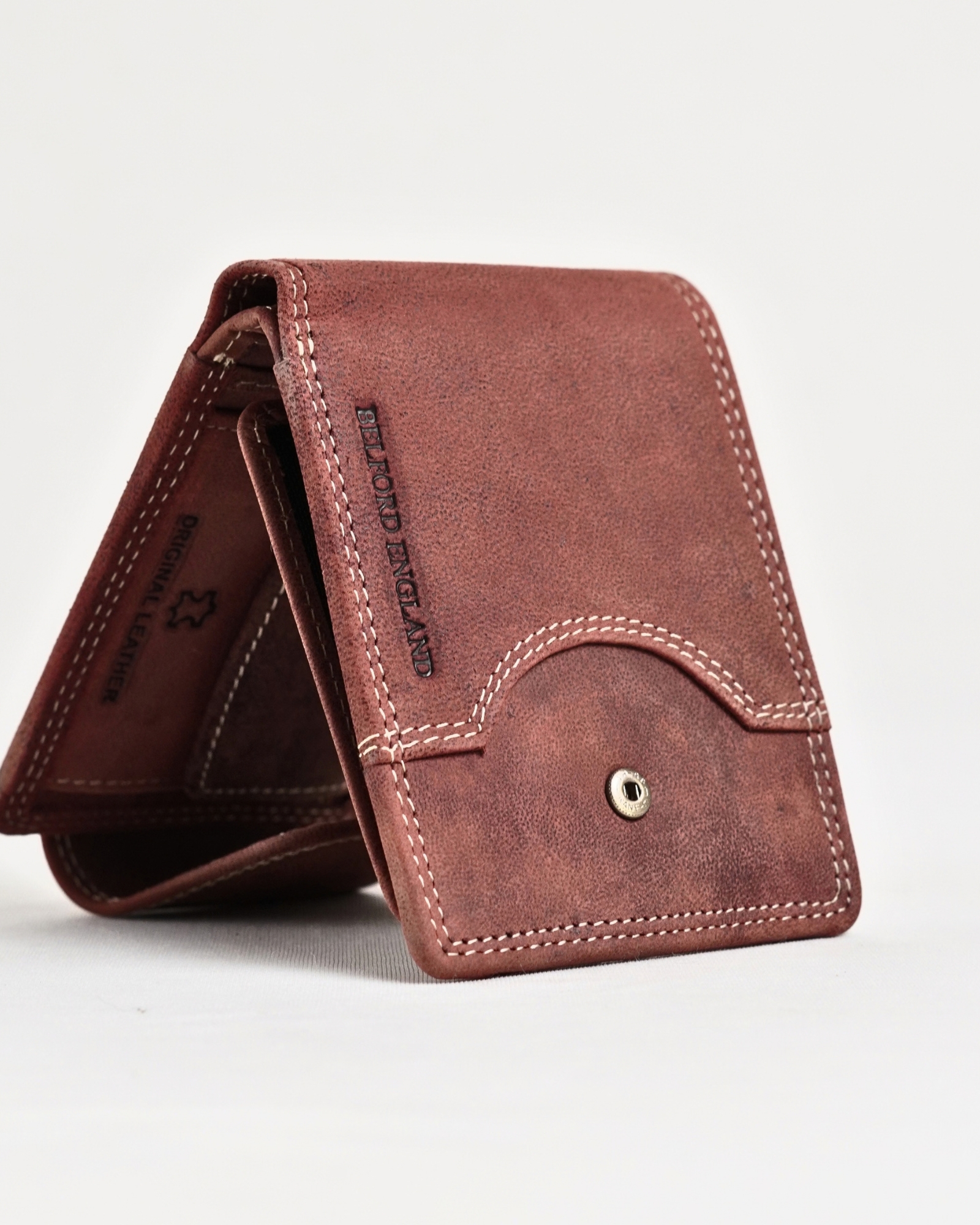 Derby - Men’s Original Leather Wallet (Vintage Brown) - Image 7