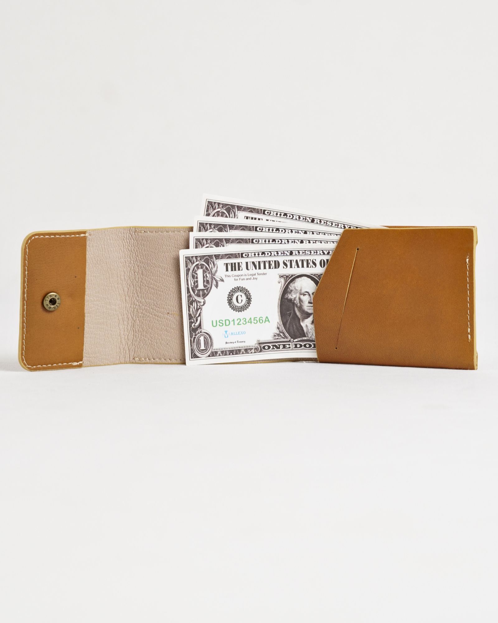 Milton - Men’s Original Leather Minimalist Wallet (Rich Tan) - Image 4