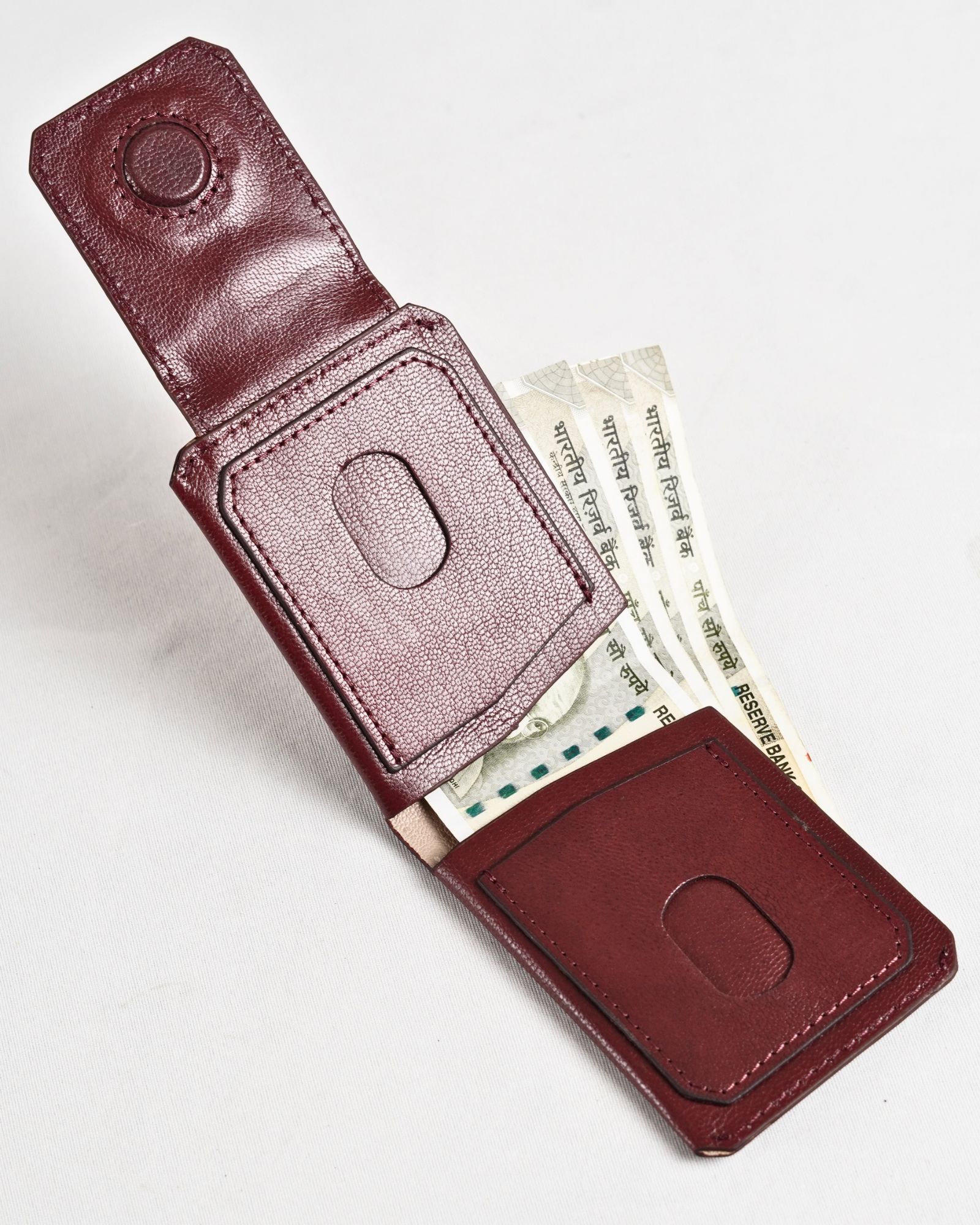 Columbia (Sleek Series) - Men’s Original Leather Wallet (Lux Cherry) - Image 2