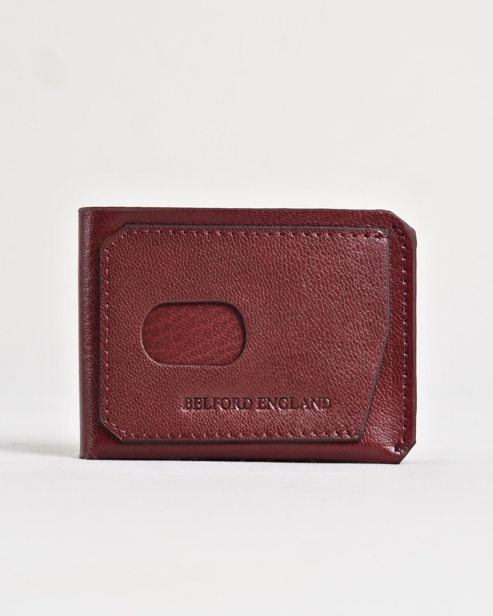 Rome (Minimalist) - Men’s Original Leather Wallet (Lux Cherry) - Image 2