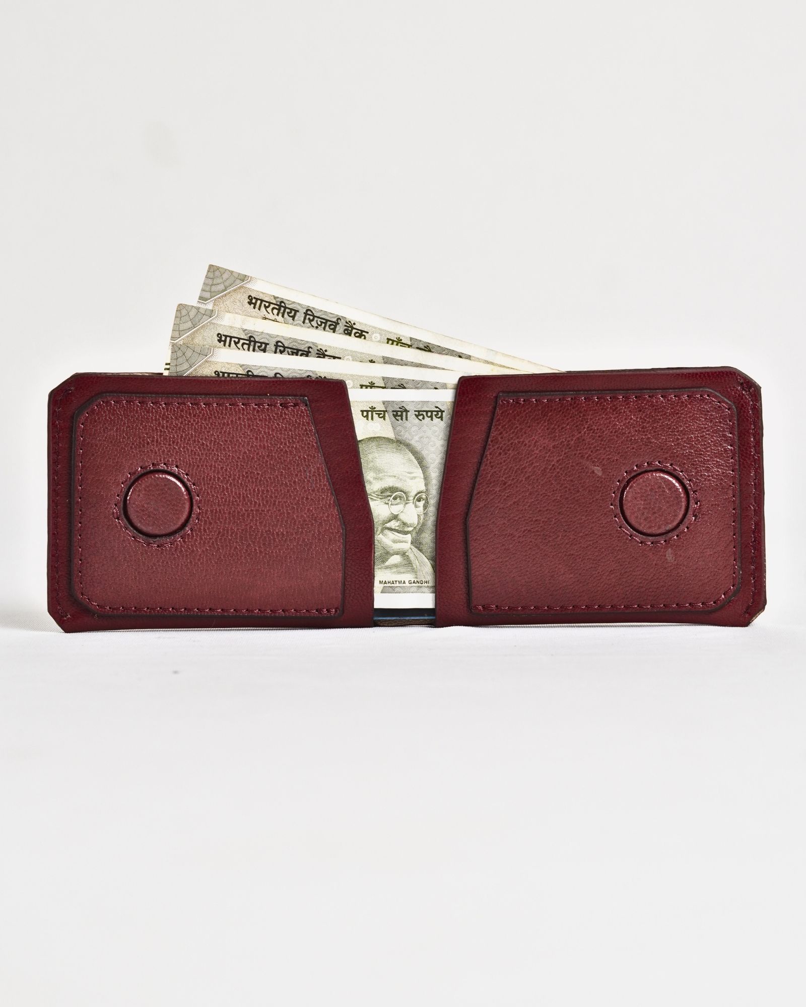 Rome (Minimalist) - Men’s Original Leather Wallet (Lux Cherry) - Image 4