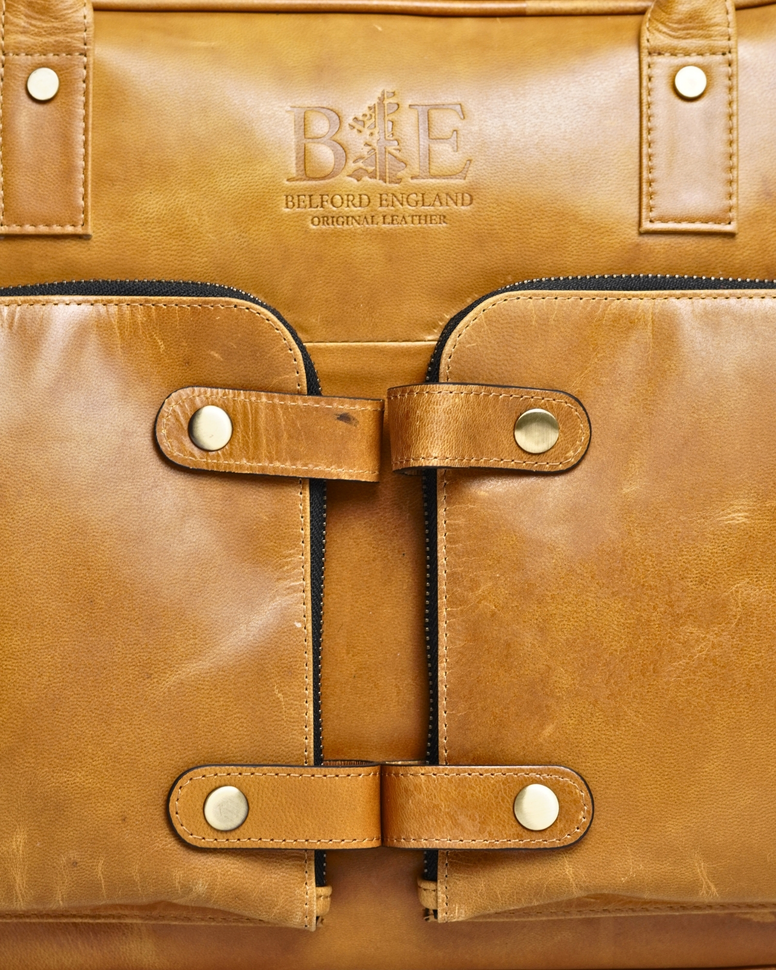 Crown Edition - Men's Original Leather Briefcase (Rich Tan) - Image 5