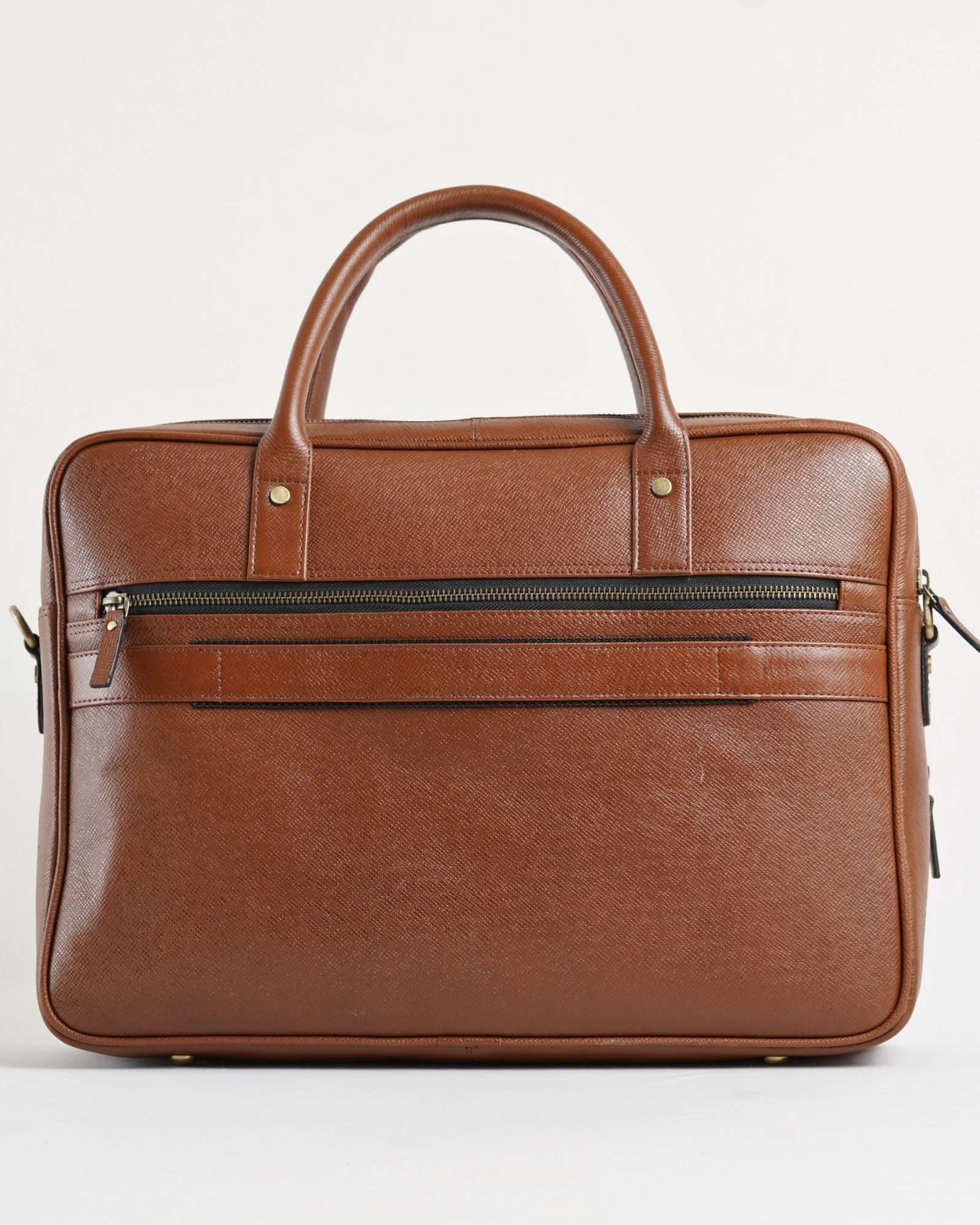 Crown Edition - Men's Original Leather Briefcase (Saffiano Brown) - Image 3