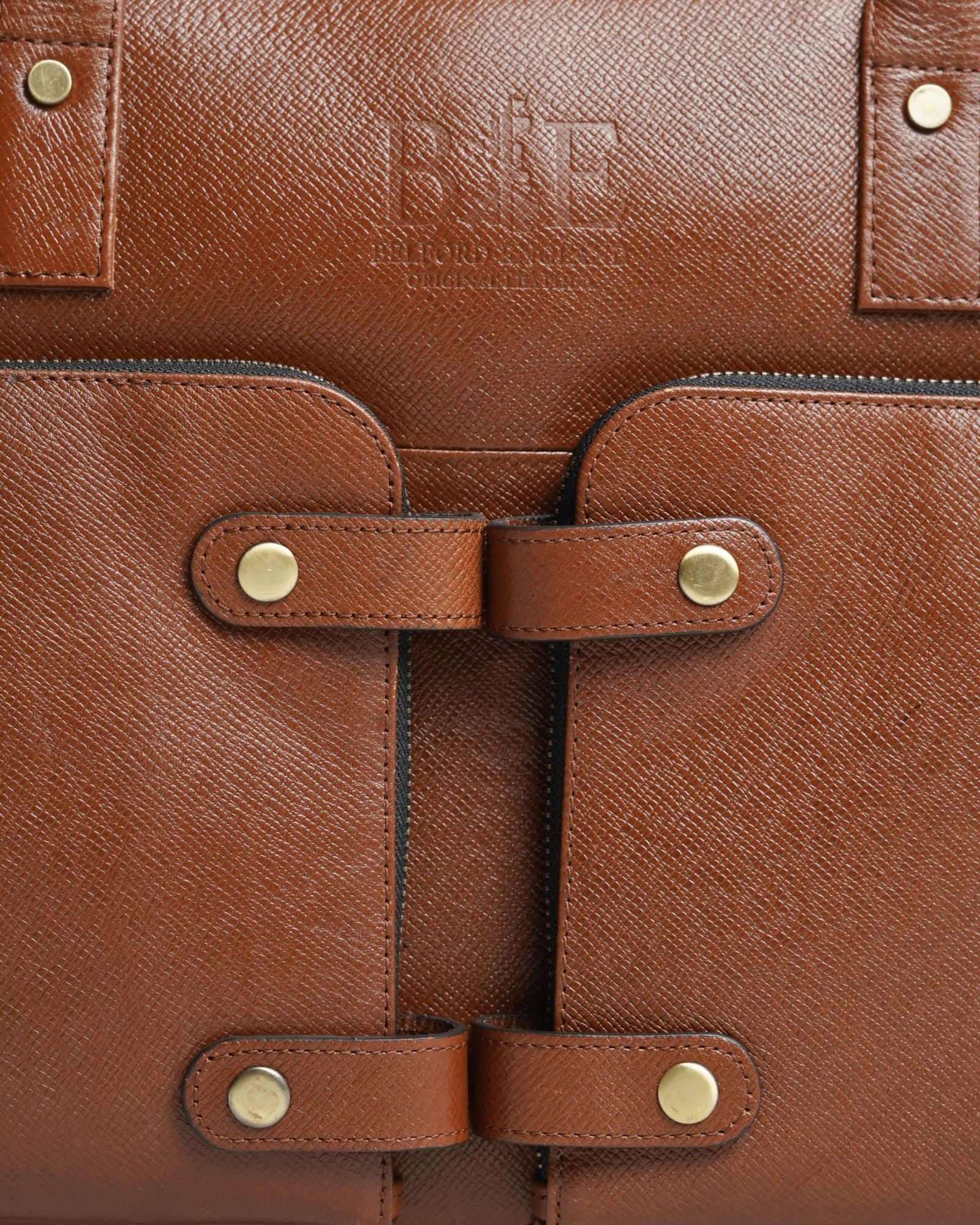 Crown Edition - Men's Original Leather Briefcase (Saffiano Brown) - Image 4