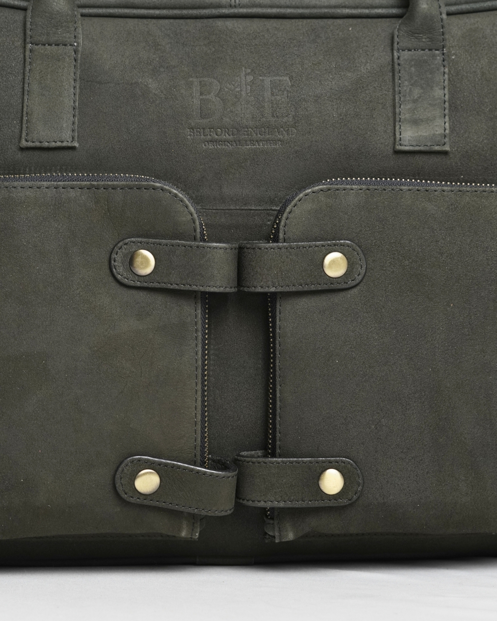 Crown Edition - Men's Original Leather Briefcase (Dark Suede Green) - Image 5