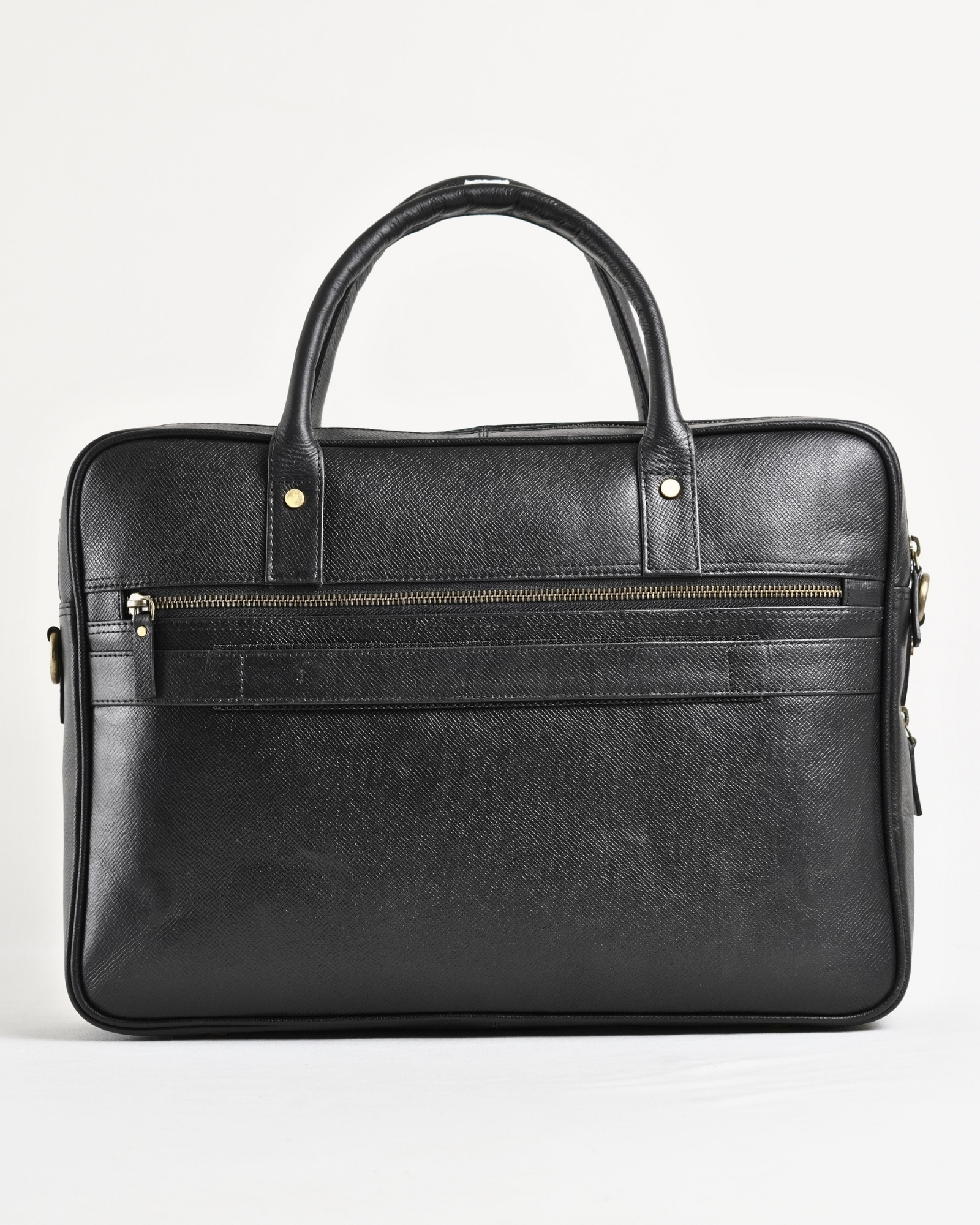 Crown Edition - Men's Original Leather Briefcase (Saffiano Black) - Image 2