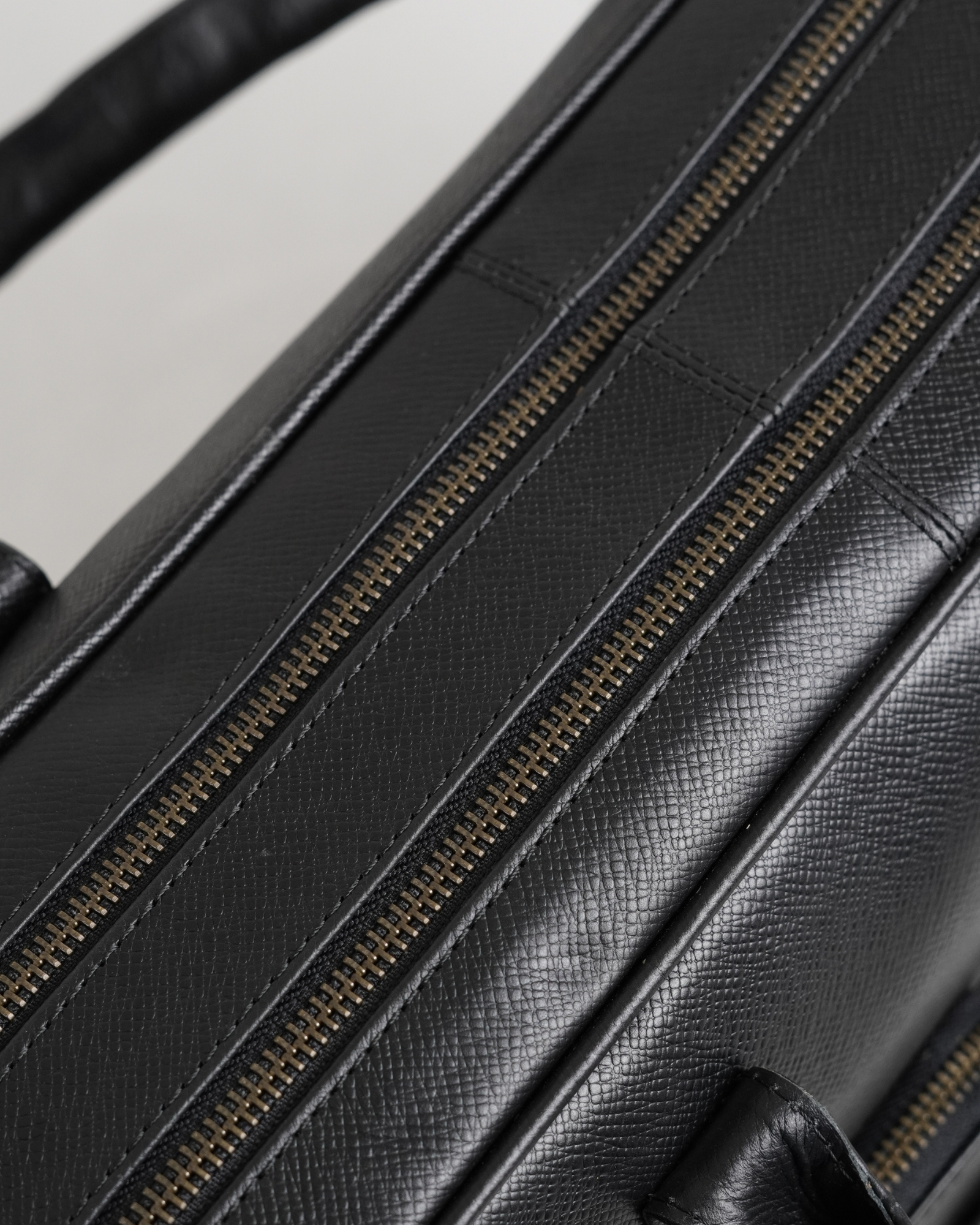 Crown Edition - Men's Original Leather Briefcase (Saffiano Black) - Image 5