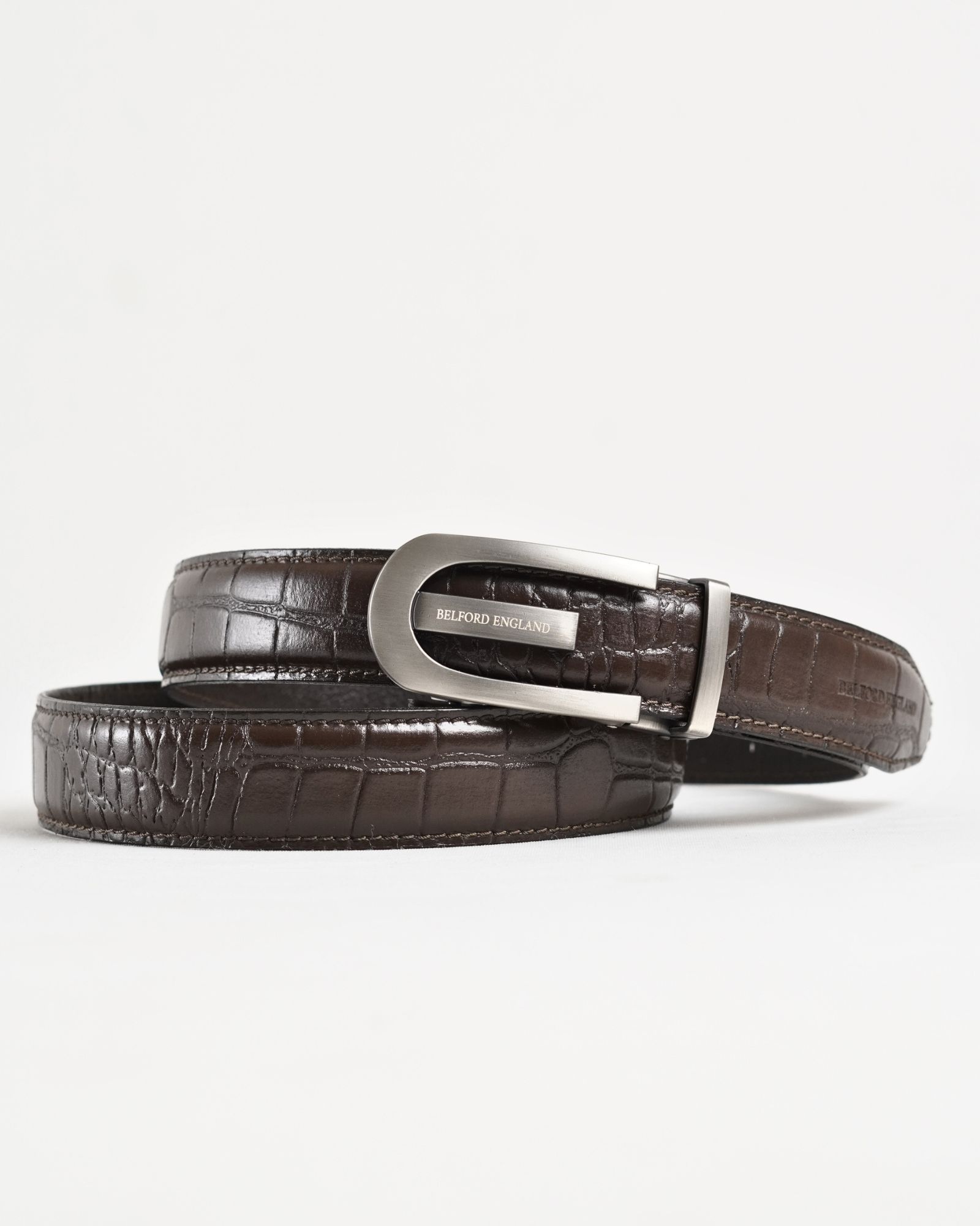 Bradford Men's Original Leather Belt - Croco Brown (Size 28-44) - Image 3