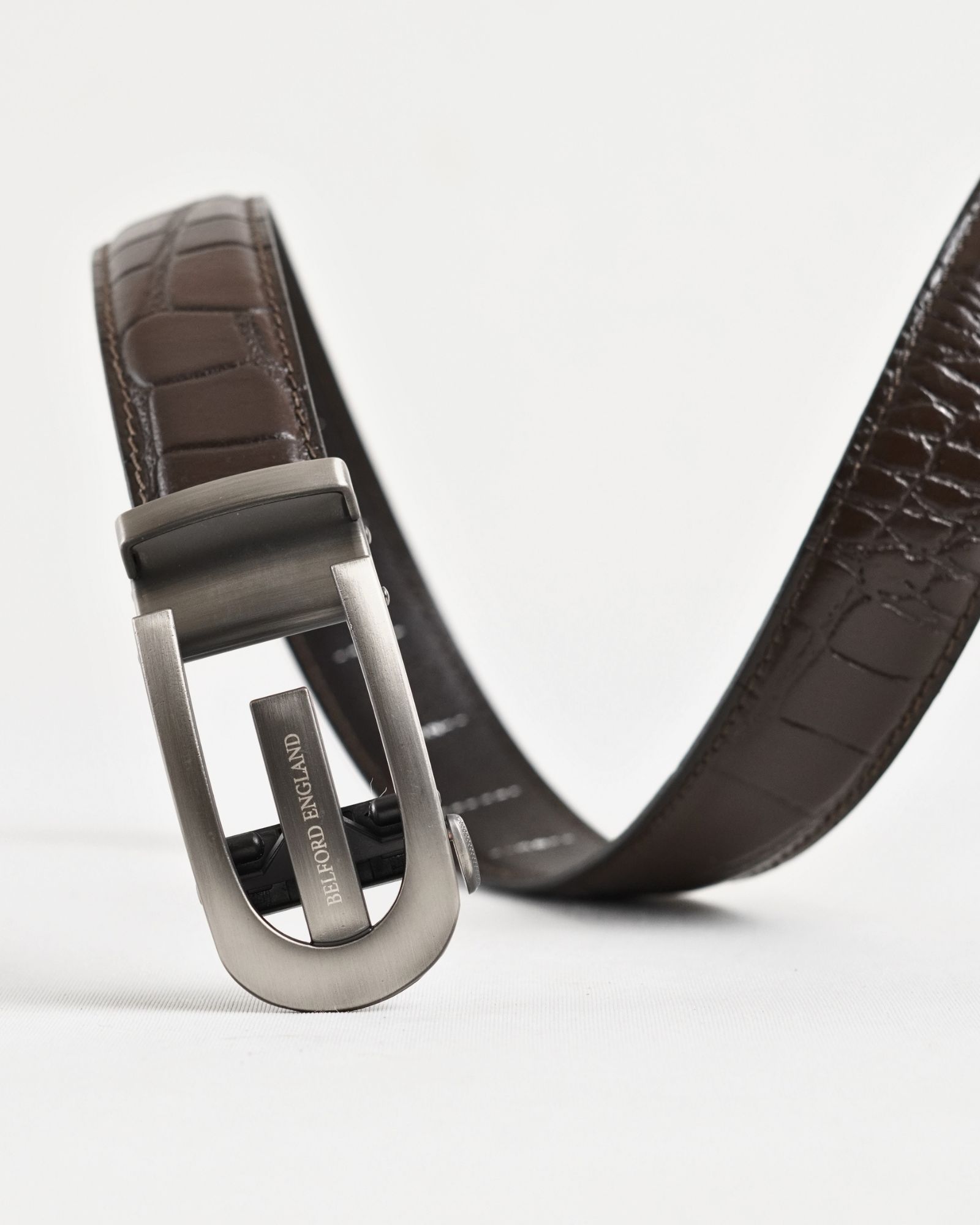 Bradford Men's Original Leather Belt - Croco Brown (Size 28-44) - Image 4