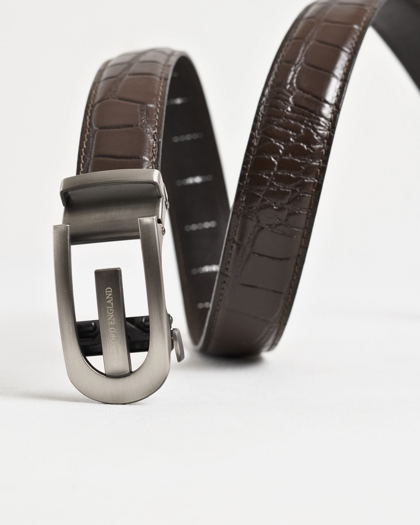 Bradford Men's Original Leather Belt - Croco Brown (Size 28-44) - Image 5