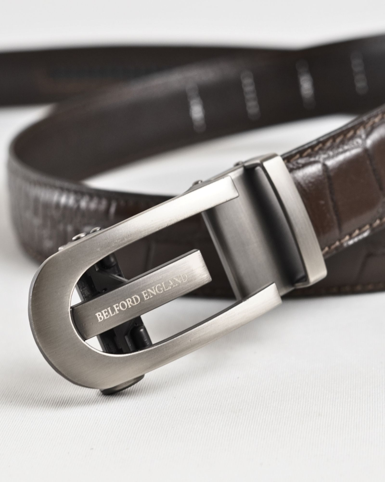 Bradford Men's Original Leather Belt - Croco Brown (Size 28-44) - Image 6