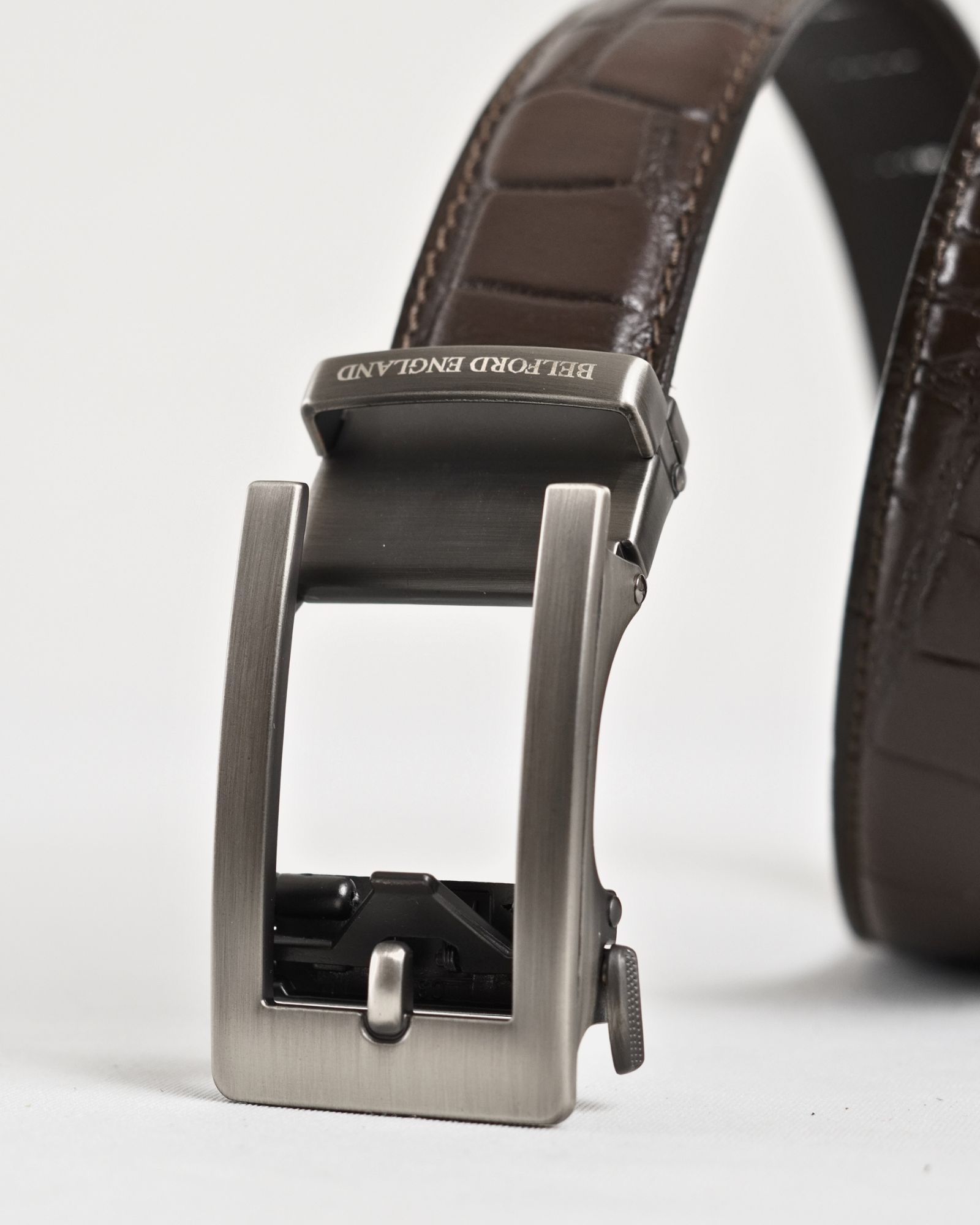 Norwich  Men's Original Leather Belt  (Croco Brown)  28-44 - Image 4