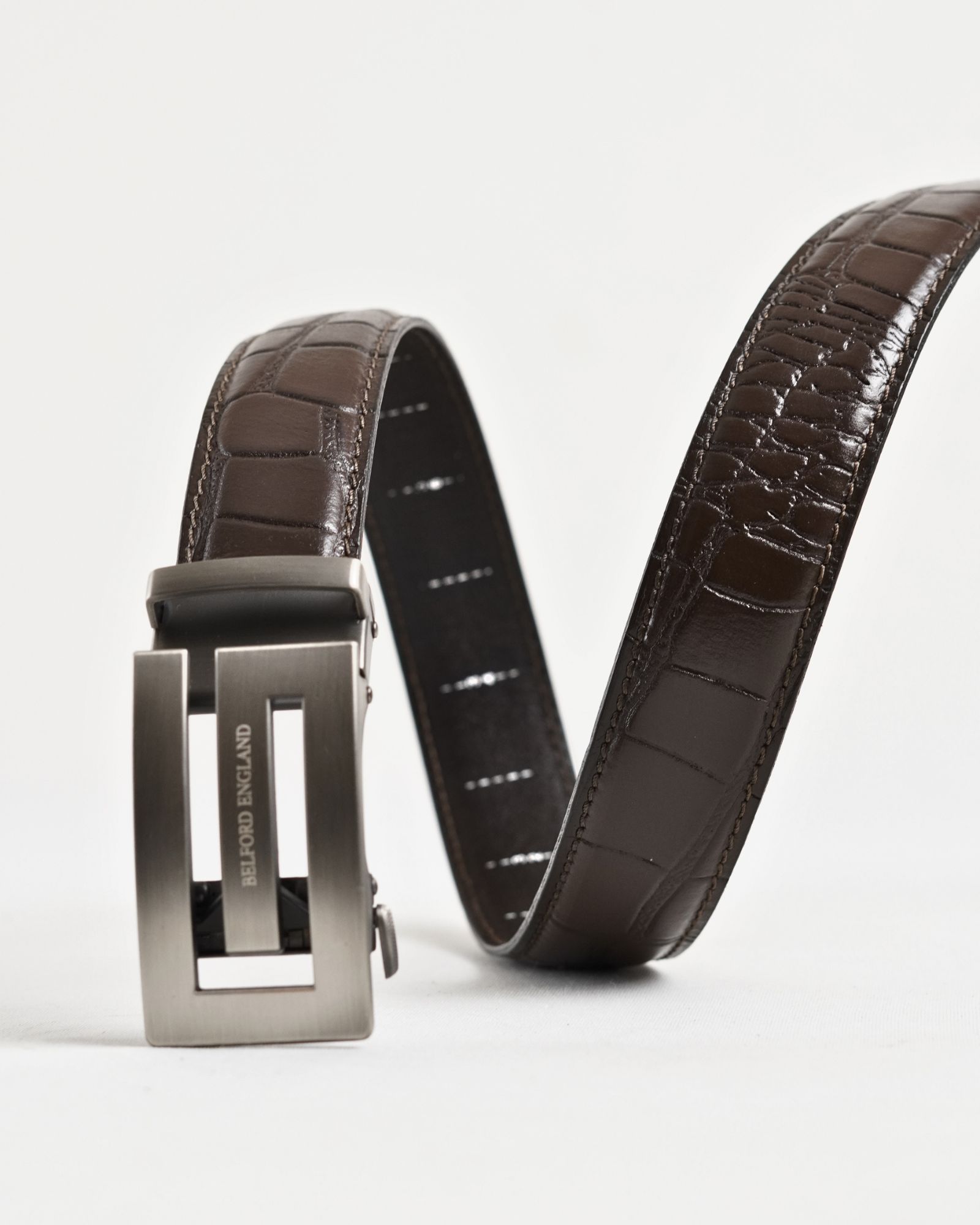 Gladiator Men's Original Leather Autolock Belt  (Croco Brown) - 28-44 - Image 4