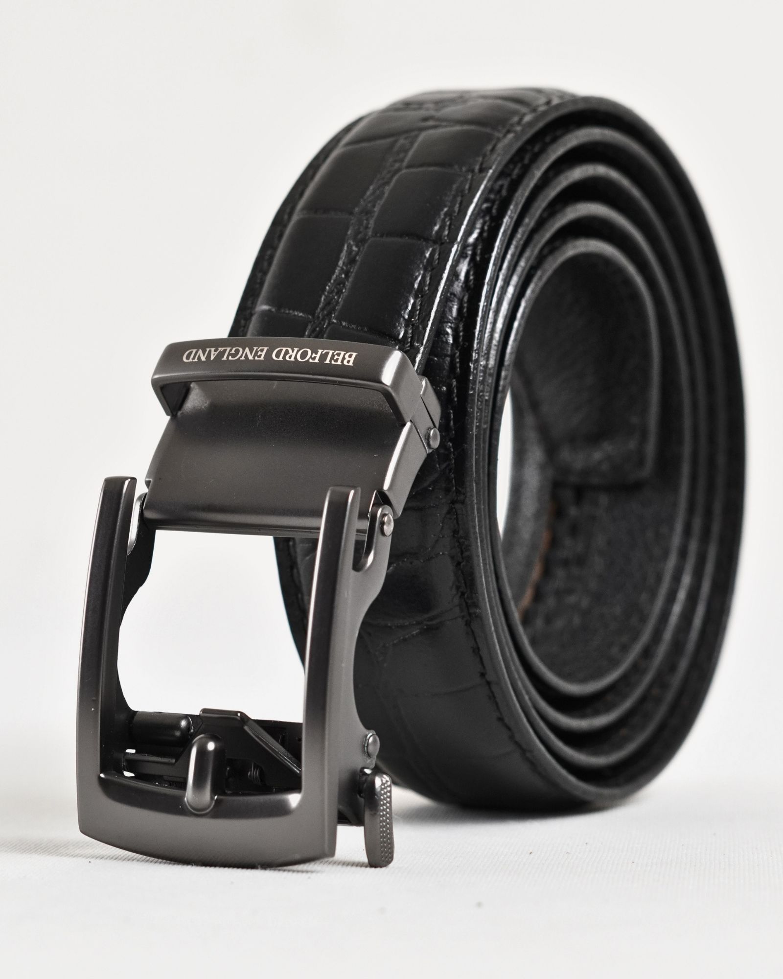 Norwich  Men's Original Leather Belt  (Croco Black)  28-44 - Image 5