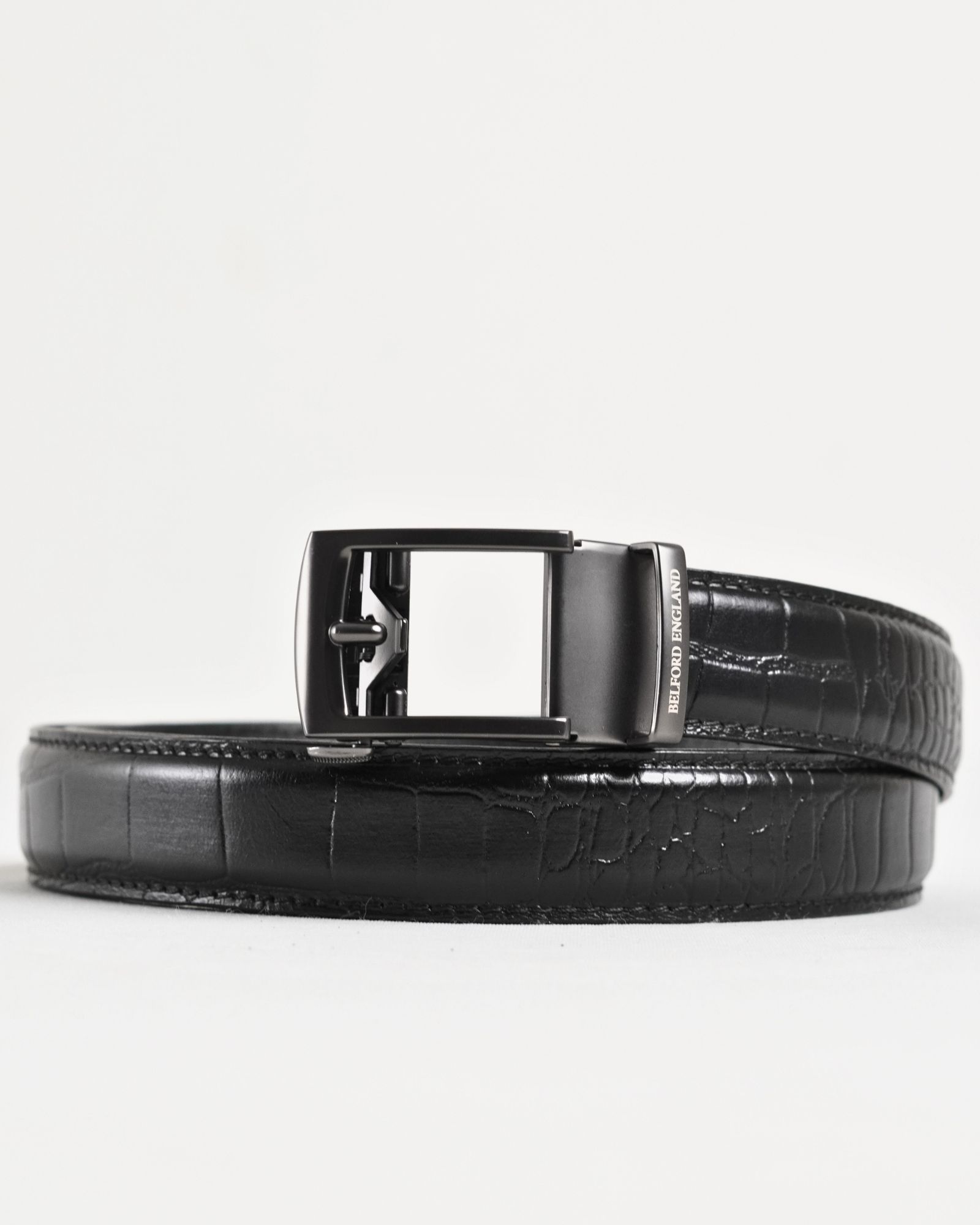 Norwich  Men's Original Leather Belt  (Croco Black)  28-44 - Image 6