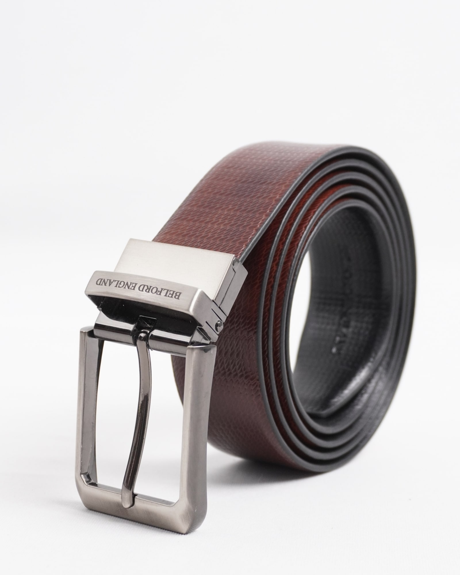 Milan Men's Original Leather Belt  Reversible (Black & Brown) - 28-44 - Image 2