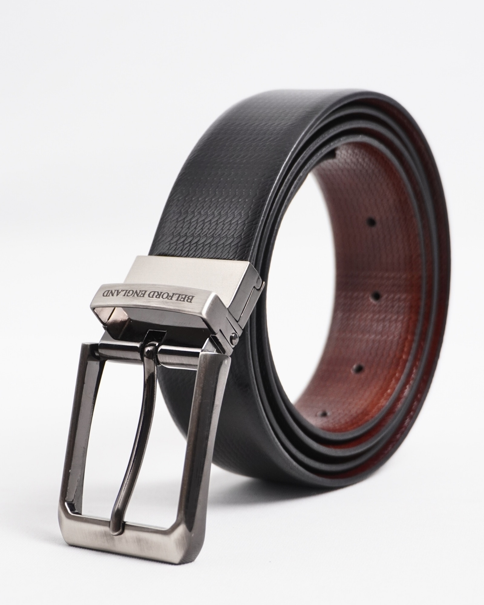 Milan Men's Original Leather Belt  Reversible (Black & Brown) - 28-44 - Image 3