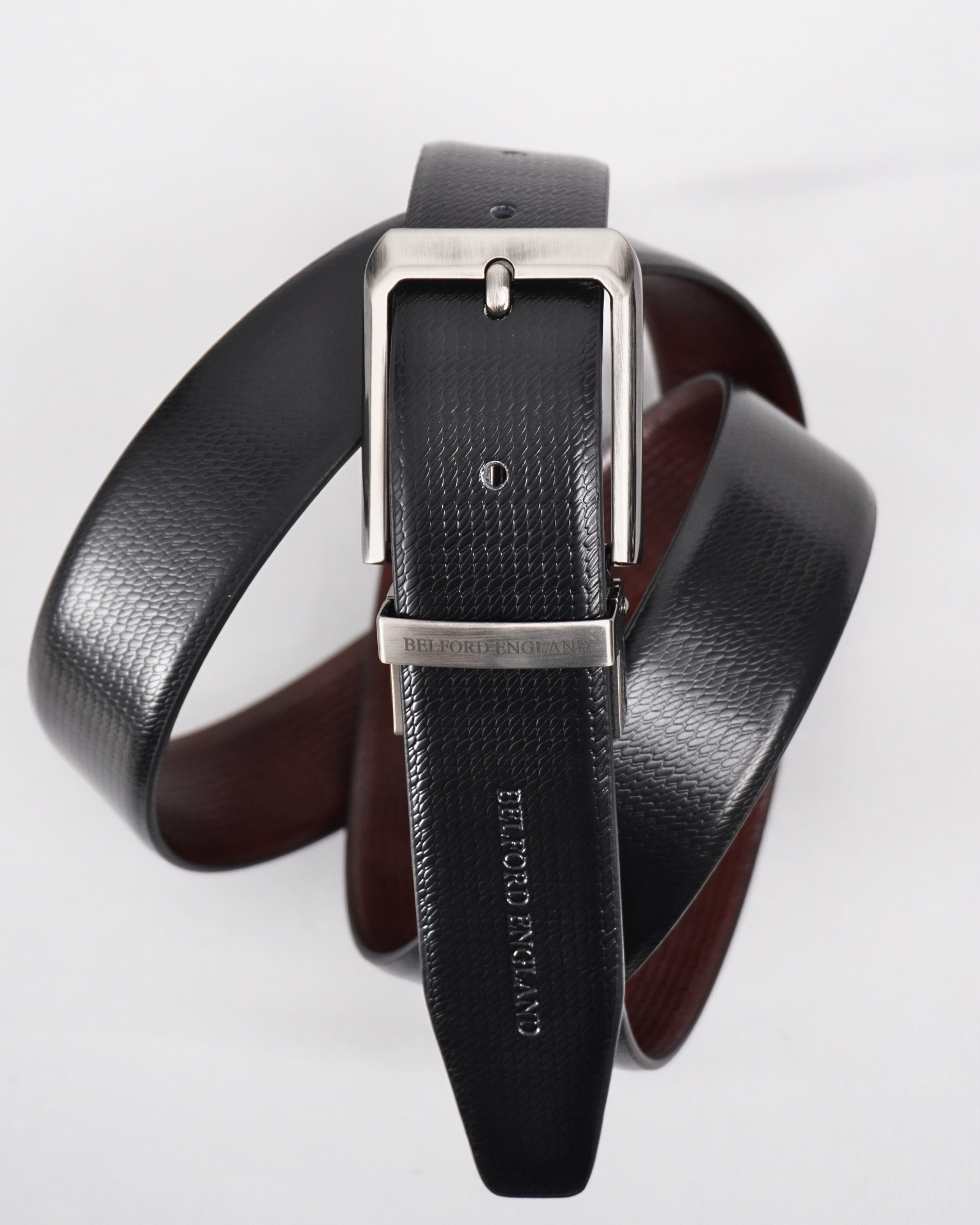 Milan Men's Original Leather Belt  Reversible (Black & Brown) - 28-44 - Image 7