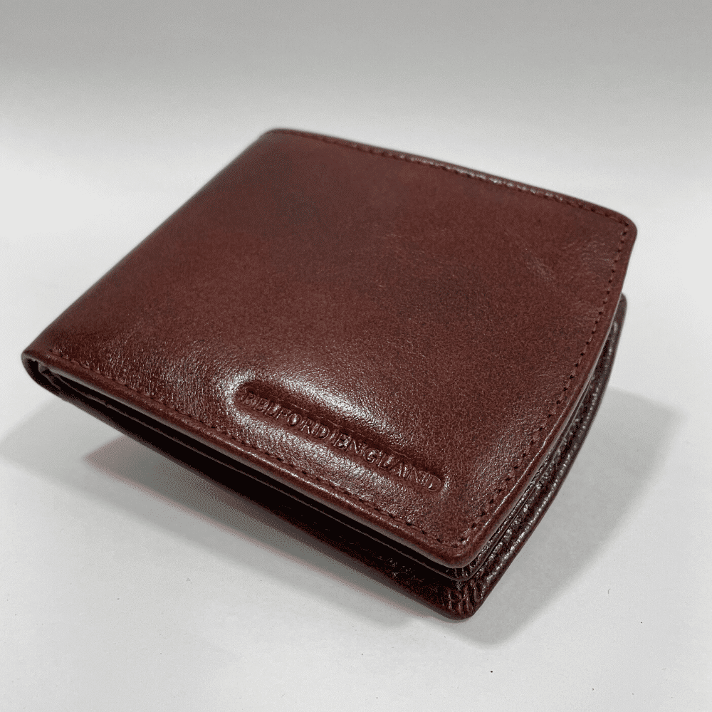 Darry - Men’s Original Leather D Shape Wallet (Brown & Cherry Blend) - Image 3