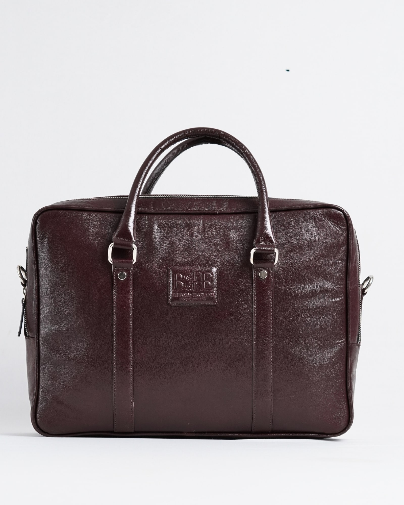 Executive Men's 100% Original Leather Large Briefcase - Cherry - Image 6