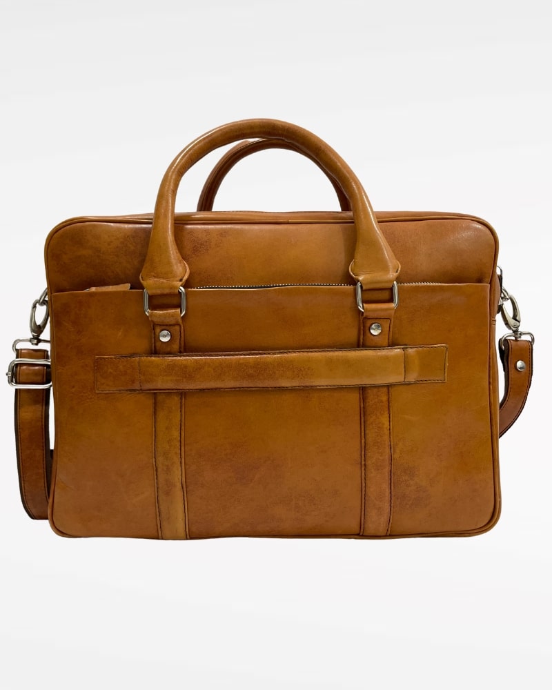 Executive Men's Original Leather Briefcase (Brown) - Image 3